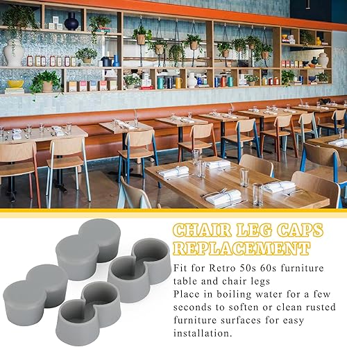 Miniatura 4 de Juego de 4 tapas de repuesto para patas de mesa de silla doble, para comedor retro de los años 50 y 60, tapa de mesa de cocina, tubo, formica,