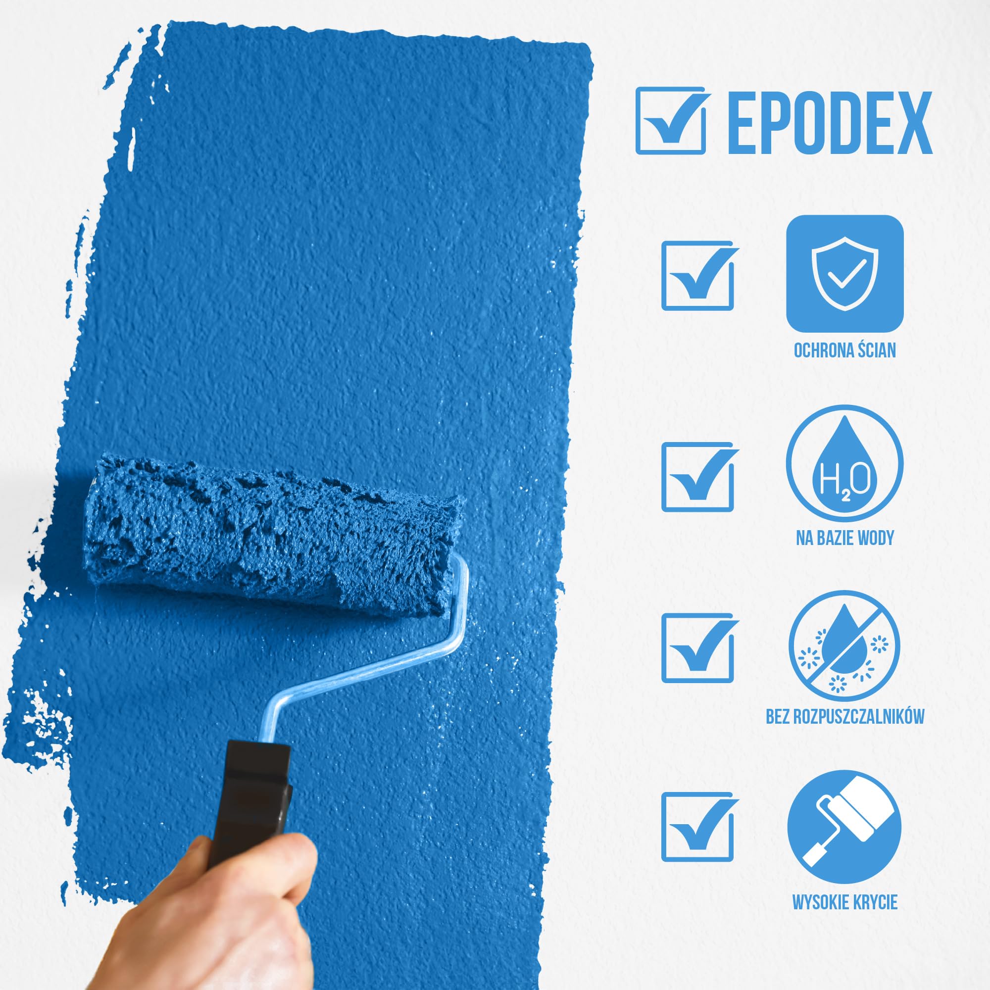 EPODEX Premium Farba do Ścian z Formułą Ochronną - Szary antracytowy Pastel | Wysoka Krycie, Zmywalna, Bez Rozbryzgów i Bezwonna, Jedwabisto Matowa i Oddychająca, 3 kg (25 m² na warstwę)