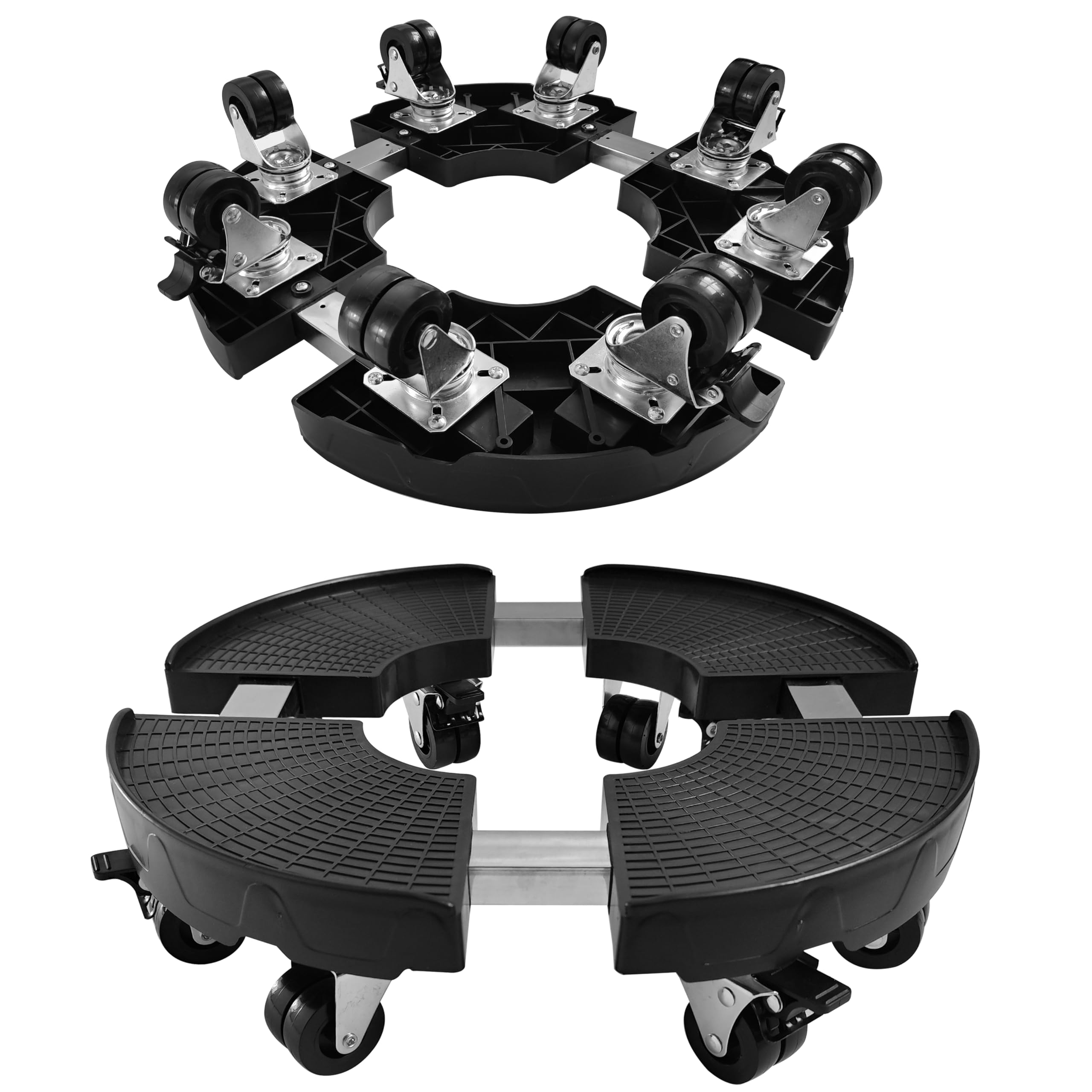 CASIMR Plant Stand with Wheels, Heavy Duty Plant Caddy with 8 Twin Casters, Adjustable 15-20 Inch Indoor Outdoor Large Rolling Plant Stand Planter