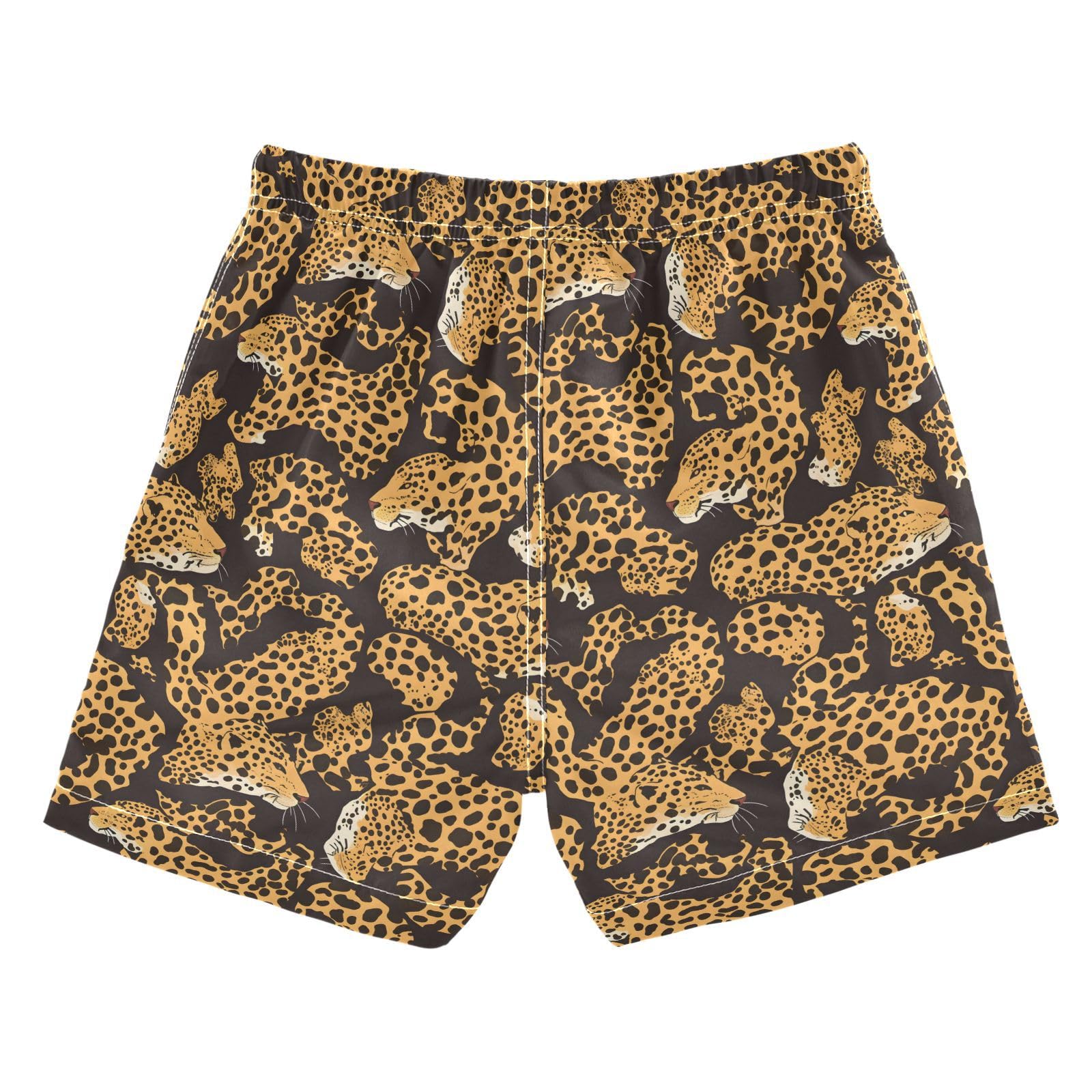 ALAZA Leopard Skin Fashion Boys Quick Dry Beach Board Shorts Kids Swim Trunks Bathing Suit Swimsuit 5T
