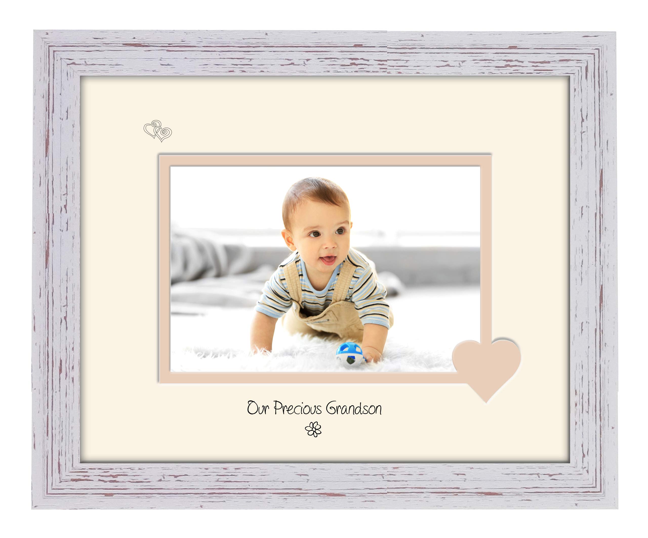 Photos In A Word Shabby Chic Frame Cream Mount Beige Inside Grandson Photo Frame Our Precious Double Mounted Quality Gift (Shabby Chic Frame Cream Mount Beige Inside)