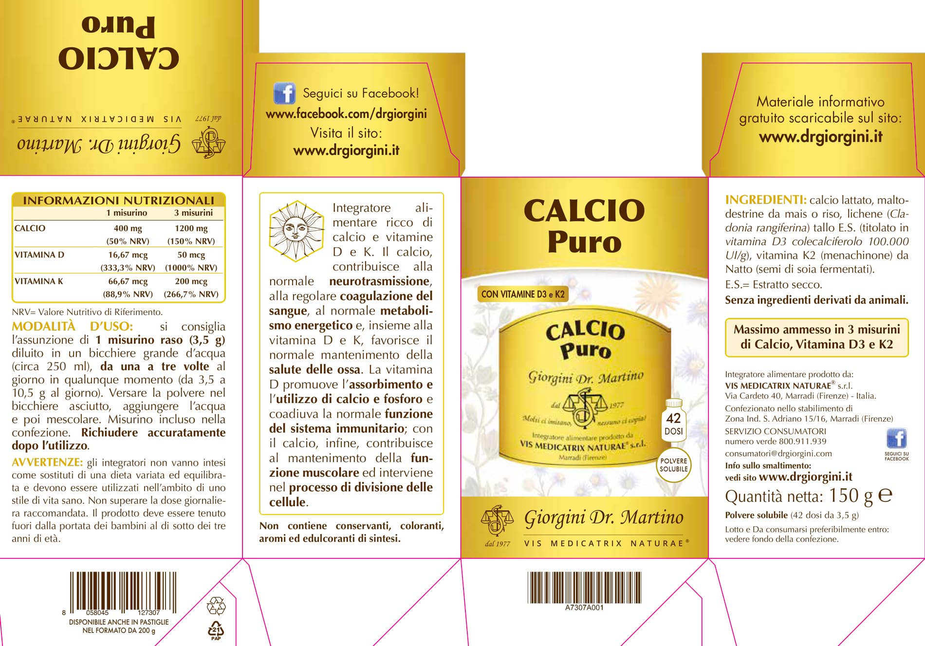 Dr Giorgini Calcio Puro - 150 g