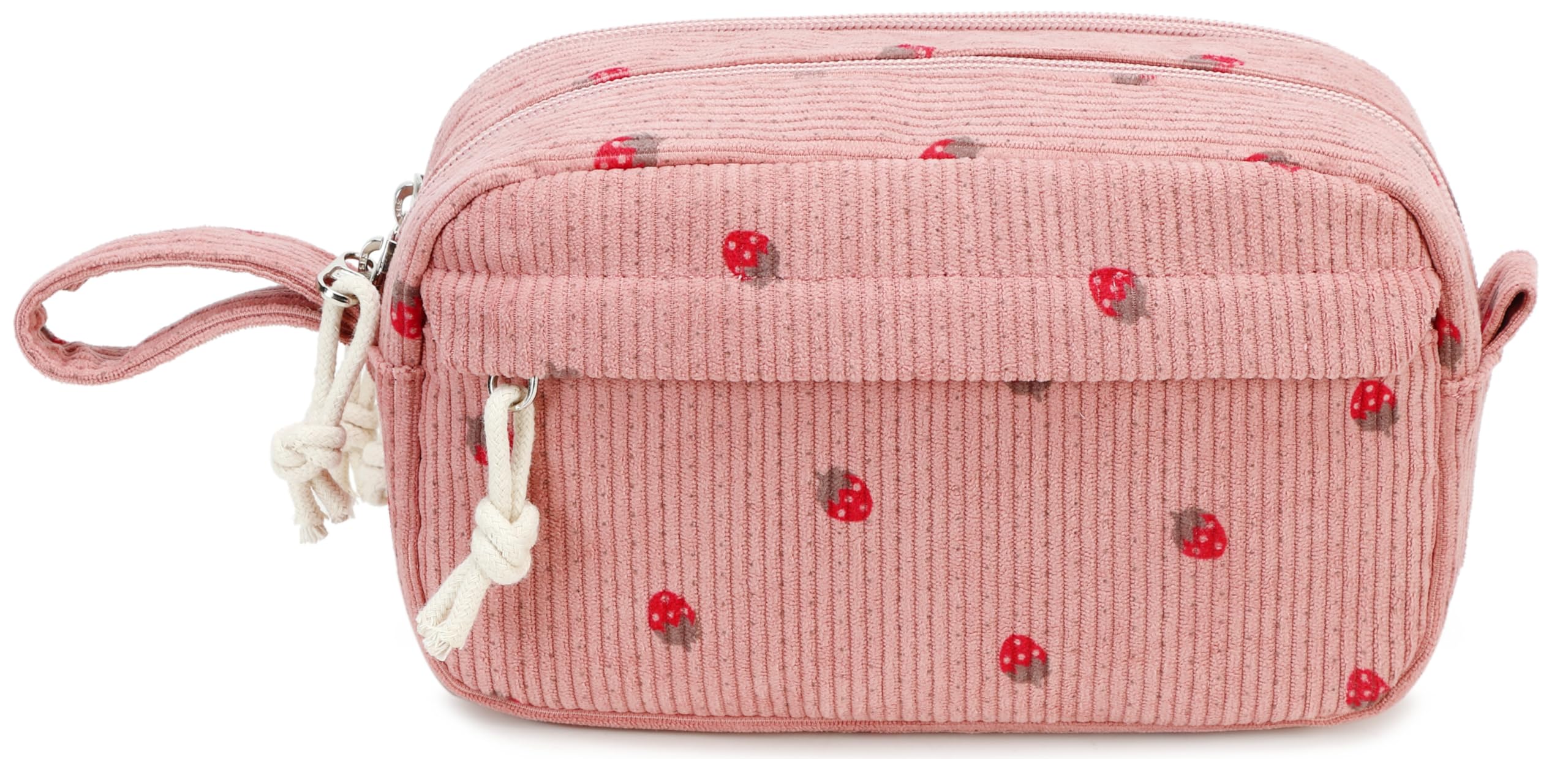 LEDAOU Pencil Bag, Large Capacity Pencil Case with Zipper, School Supplies for Teenage Girls, pink