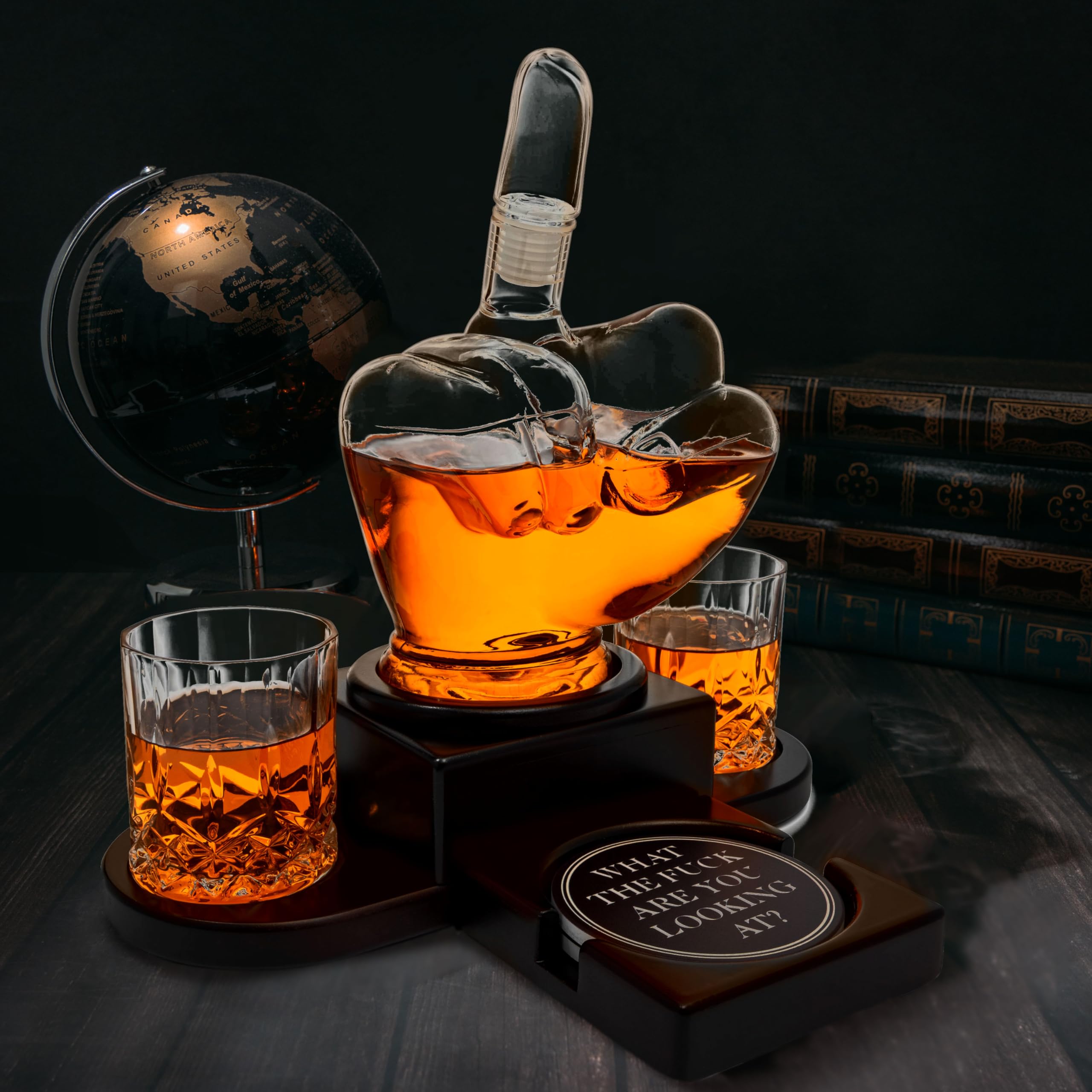 Carafe à décanter pour doigt d'honneur - Cadeau amusant - Pour whisky ou vin