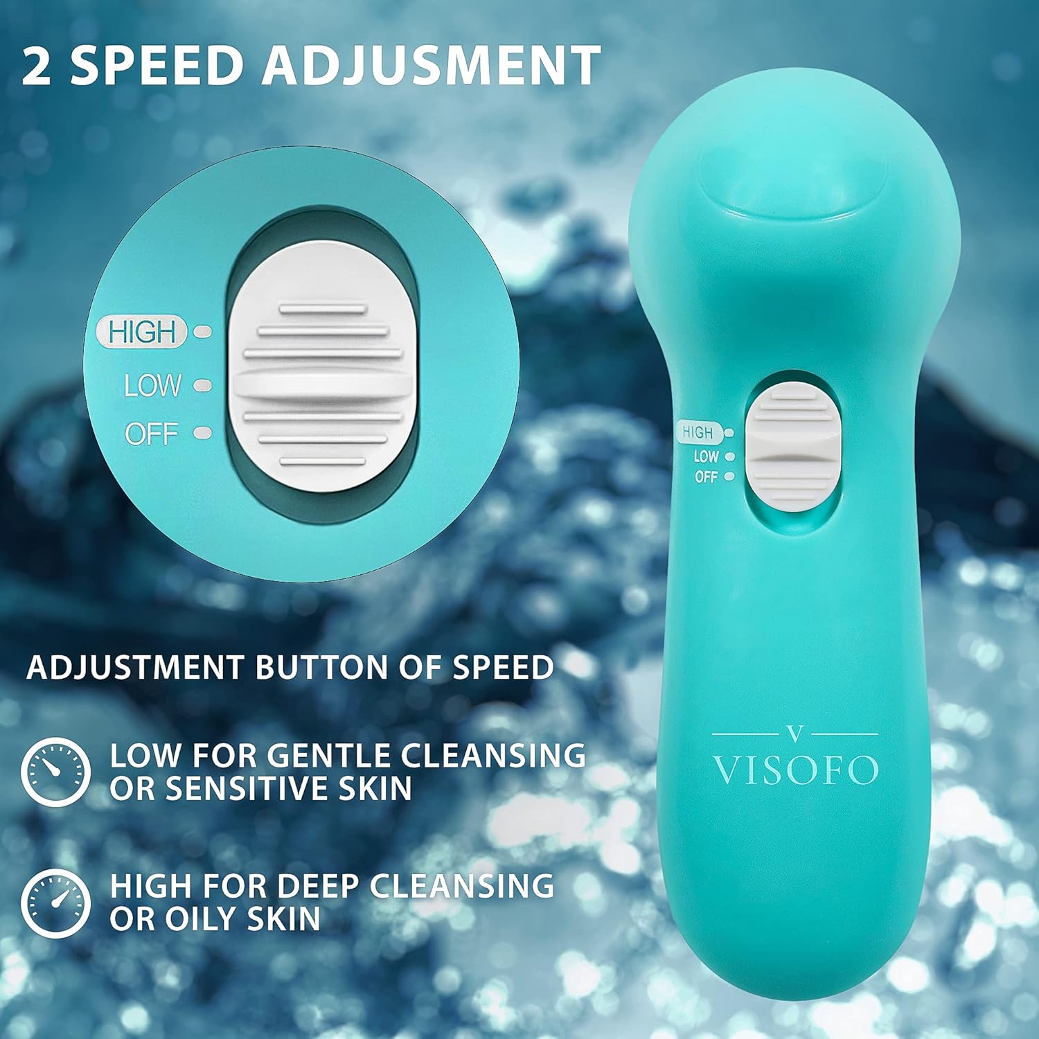 Facial Cleansing Brush Face Spin Brush with 7 Exfoliating Brush Heads for Gentle Exfoliation and Deep Scrubbing, Removing Blackhead, Deep Cleansing [Newest 2021] (Turquoise) : Beauty & Personal Care