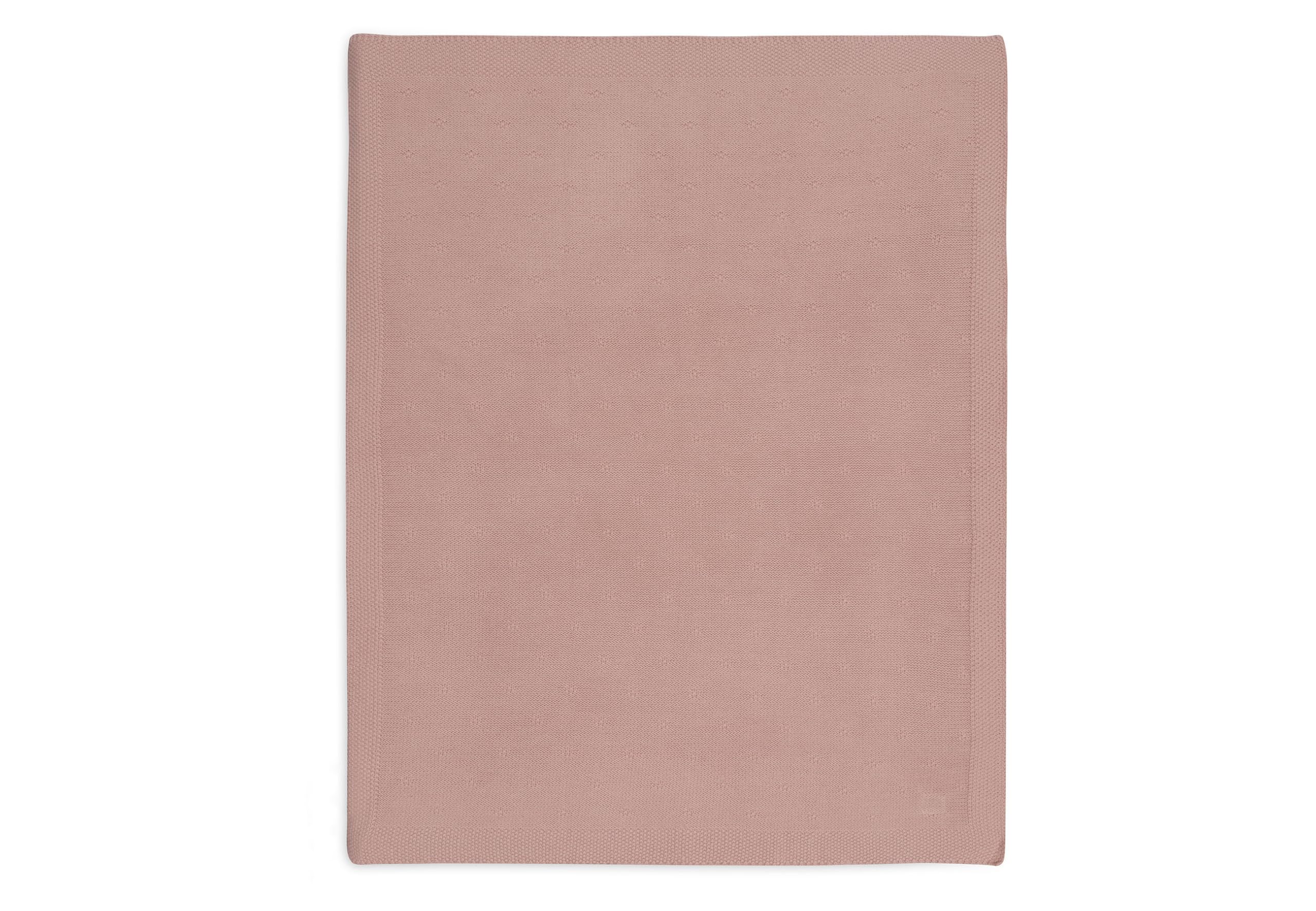 Jollein Kocyk dziecięcy Cosy Knit, Wild Rose – 75 x 100 cm – 60% bawełna, 40% akryl – do kołyski dla niemowląt – 1.0 TOG – certyfikat Öko-Tex – wzór dzianinowy