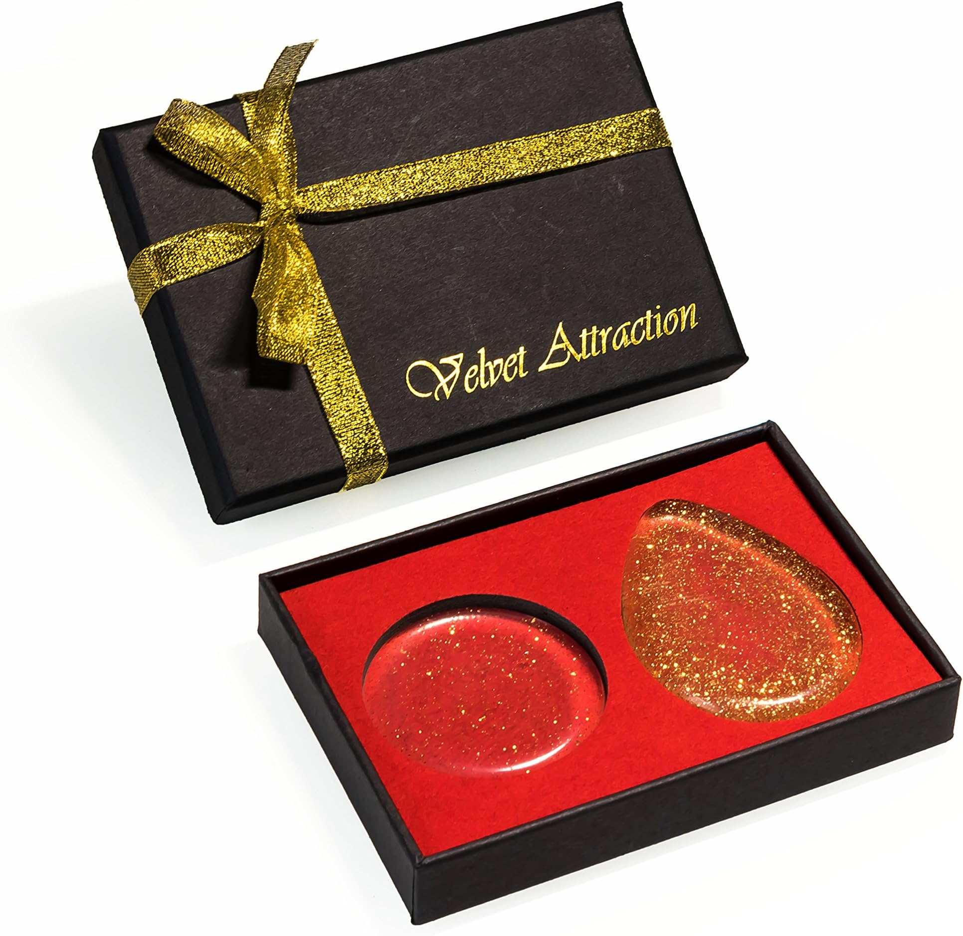 2 Professional Makeup Silicone Sponges - Waterdrop and Round shape with gold glitter