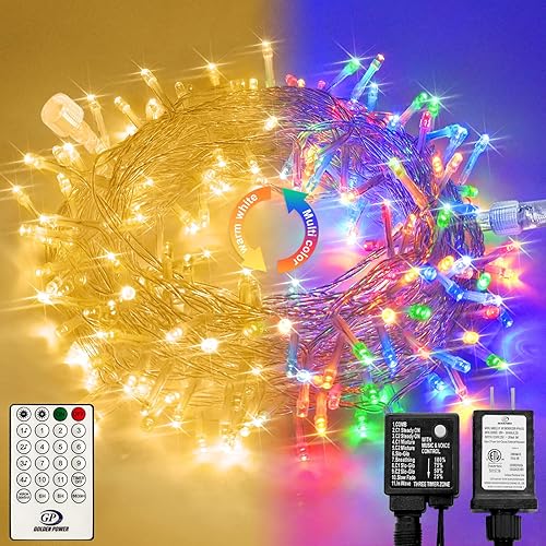 Miniatura 3 de JMEXSUSS 100 luces LED de color blanco cálido y blanco cálido que cambia de color para interiores