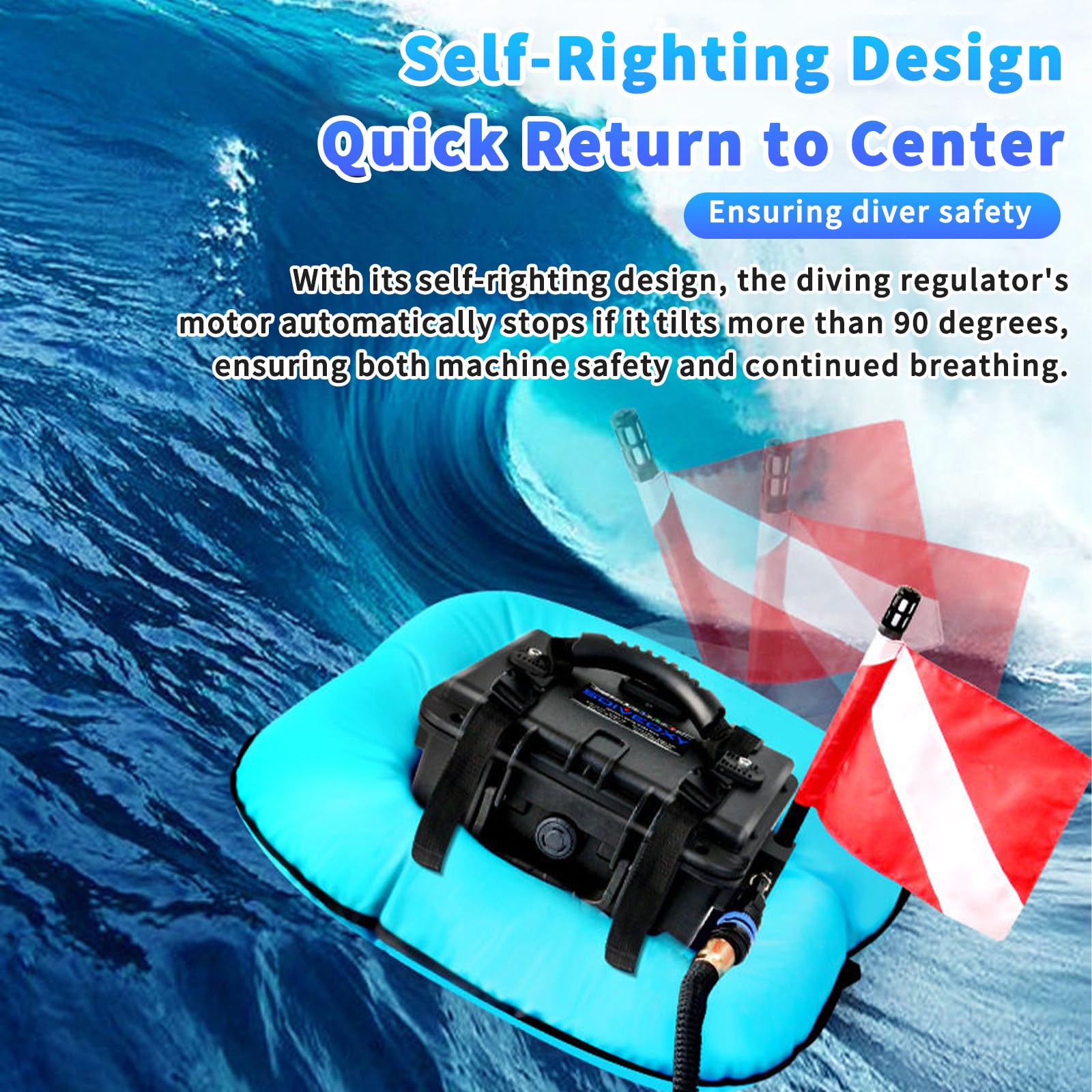 S-istema De Buceo, Ventilador De Buceo Snuba Sin Tanque con Baterías Recargables, S-istema De Buceo Hookah, Profundidad Máxima De Buceo 10 M, para Buceo Al Aire Libre Red-Basic
