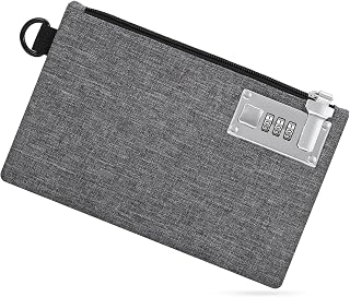Brifit Geldtasche mit Zahlenschloss, 20.6x13.3cm, Wasserdichte Geldbeute mit Schloss, Kleine Brieftasche Bargeldschutztasche, Hülle Beutel Behälter für Dokumente Passport Bankdatei Geld Wertsachen
