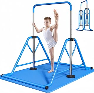 Expandable Gymnastics Bars 45''-61'' with Side Support Bars for Kids