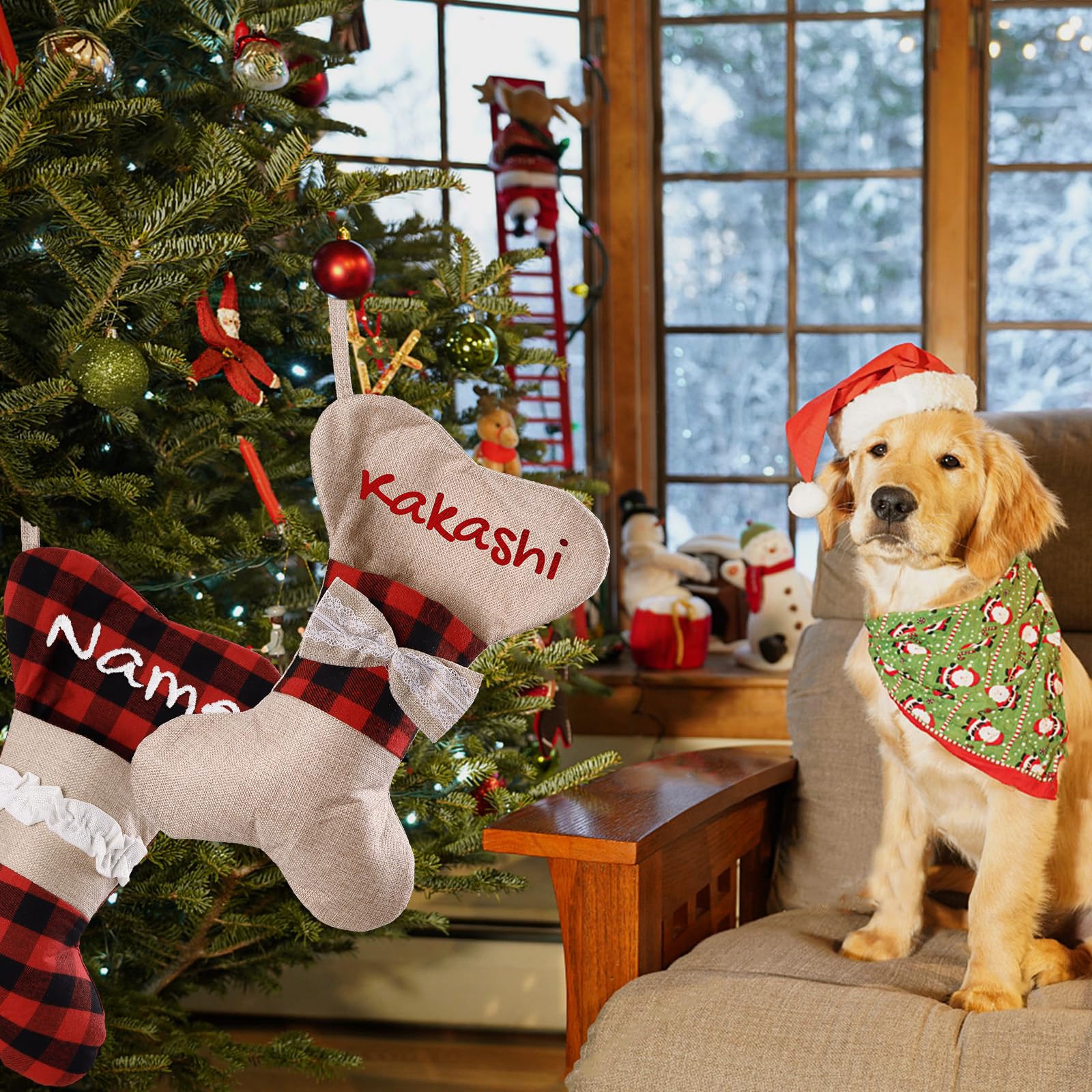Chaussettes De Noël Personnalisées Avec Noms – Lot De 3 | Décoration & Cadeau Enfant, Famille - 5