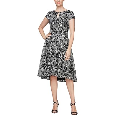 Alex Evenings Short Embroidered A Line Dress Women