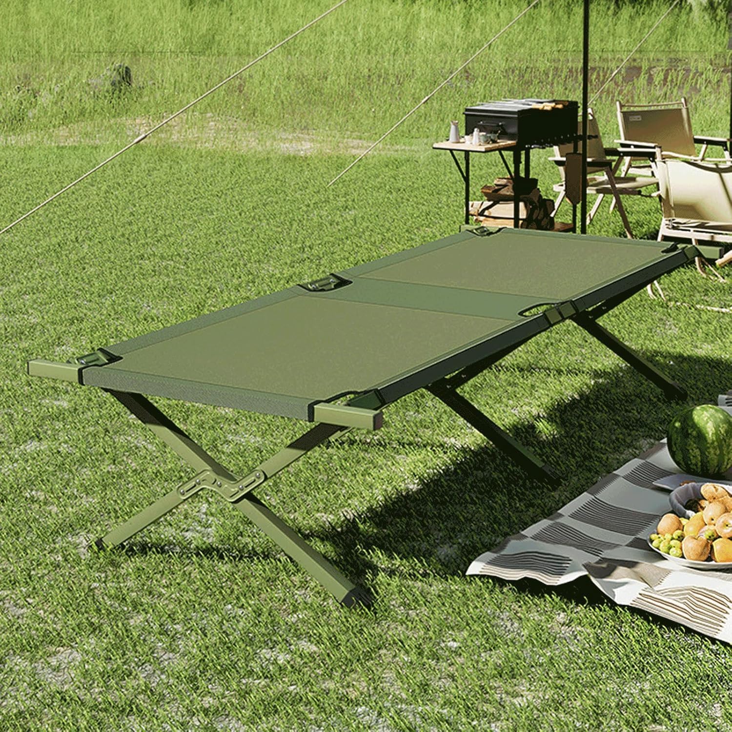 Campingbedje voor volwassenen Opvouwbaar campingbed Ademend opvouwbaar bed Oxford stoffen reiskampbedjes Lichtgewicht logeerbed