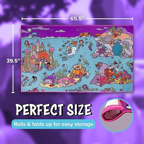 Miniatura 2 de Alfombras de actividades para niños, alfombra de actividad del reino de las sirenas, extra gruesa, antideslizante, para sala de juegos, alfombra de