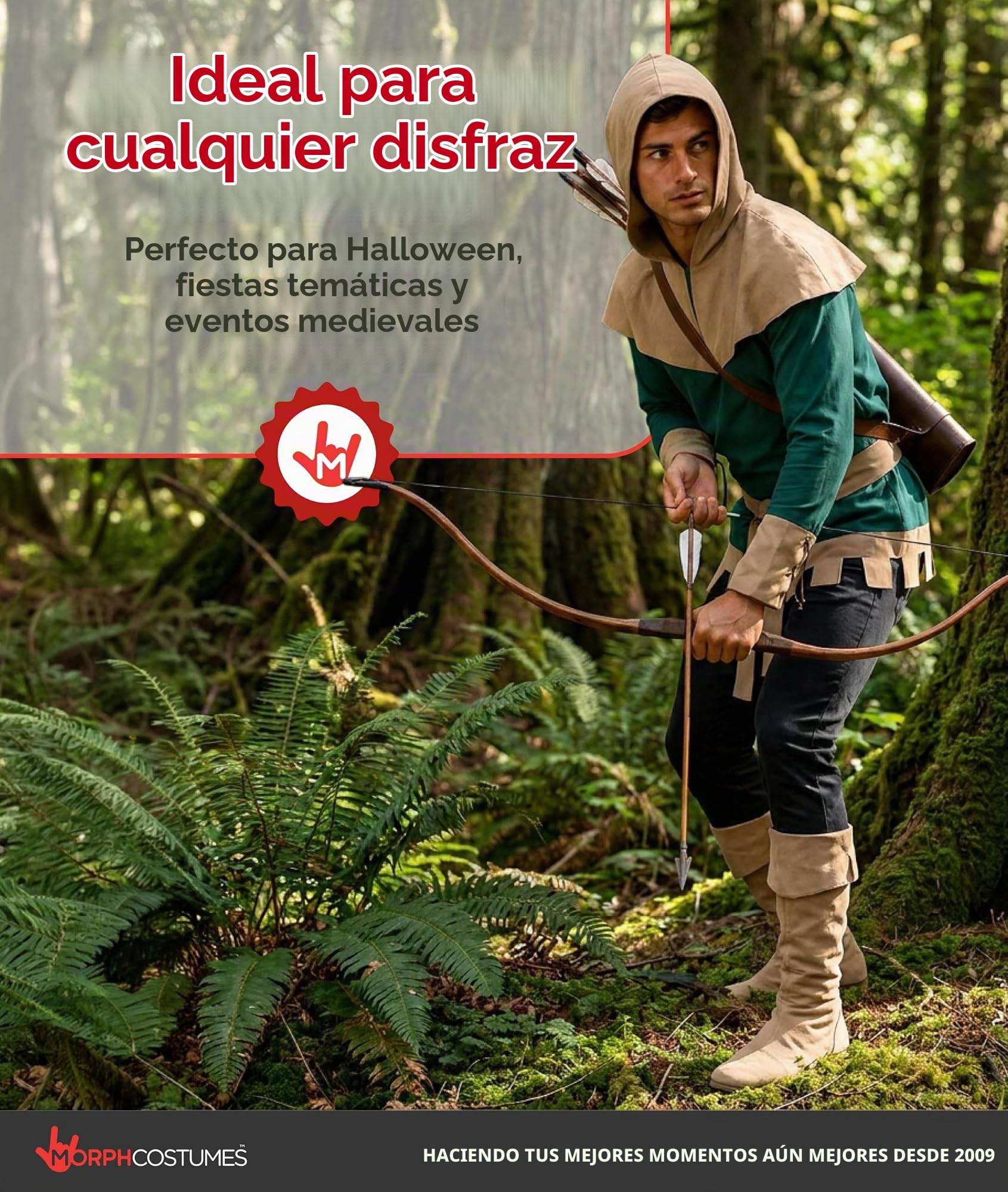 Fun Shack Disfraz Robin Hood Hombre, Disfraz Arquero Halloween Adulto