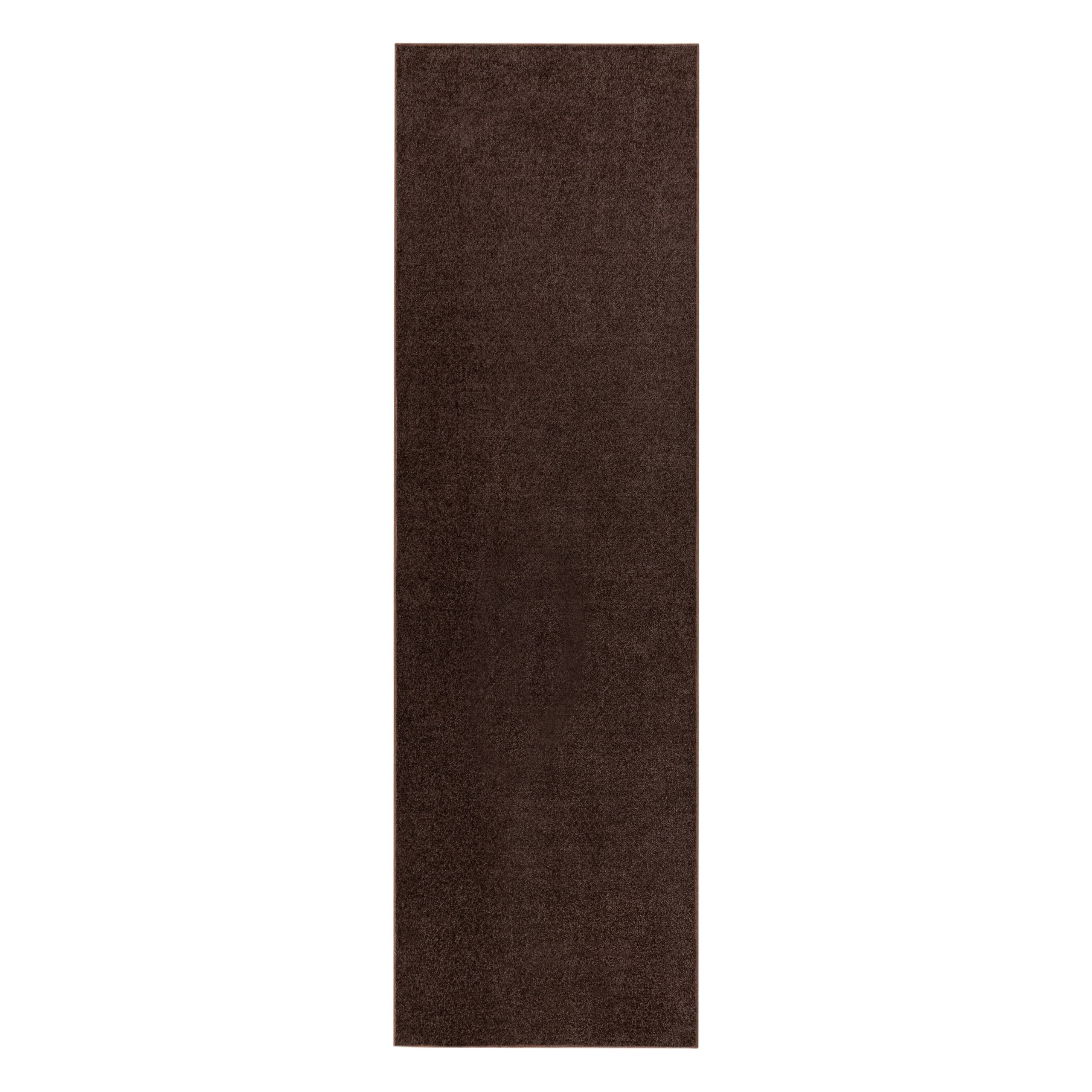 rugsx Passatoia ETON per cucina, corridoio, soggiorno, robusto, classico, marrone 90x470 cm