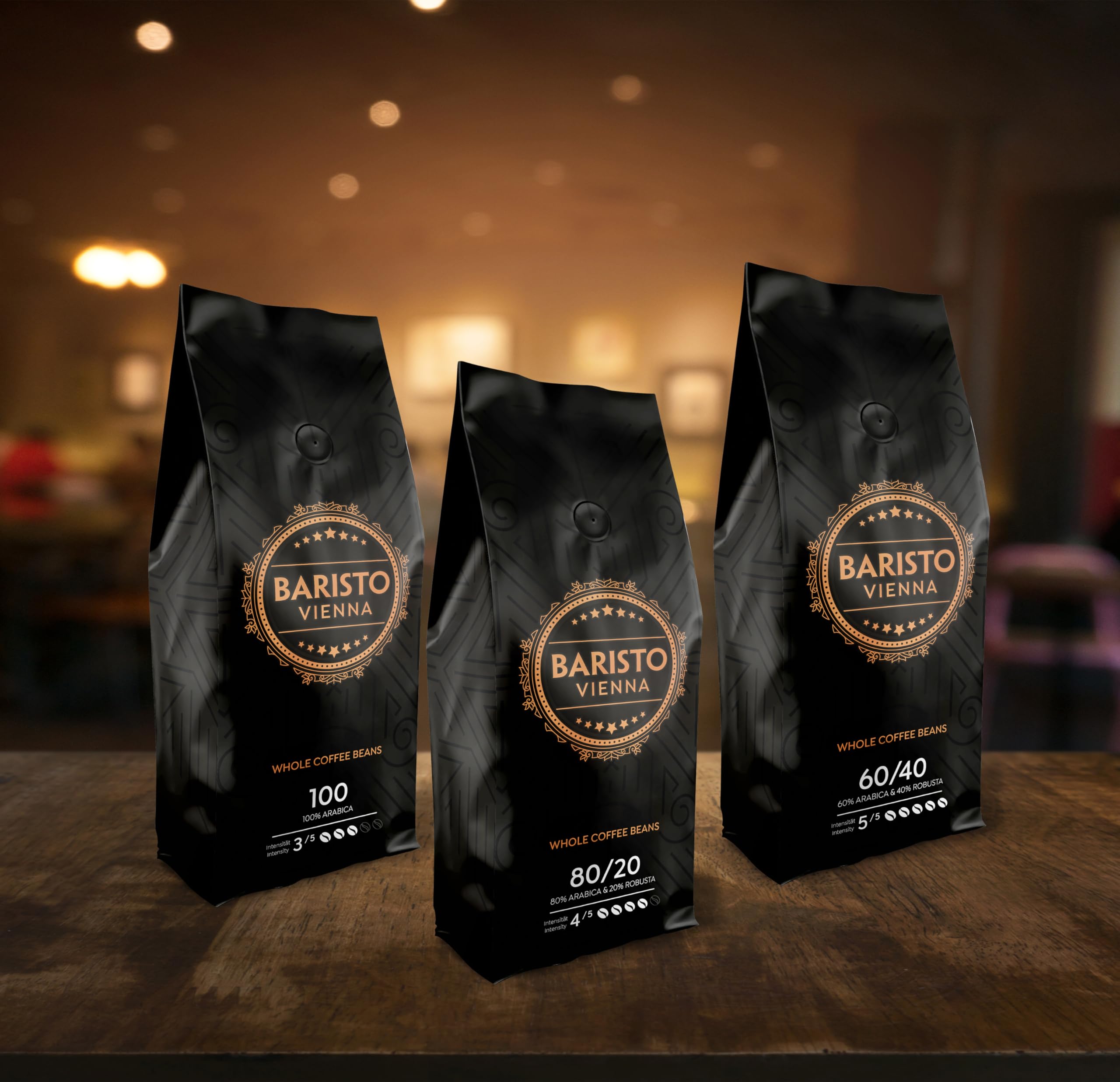 Baristo 48° STRAIGHT - Intensität 4/5, Arabica und Robusta, ganze Kaffeebohnen, 8 x 1000g