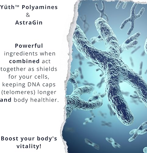Miniatura 4 de Suplemento avanzado de regeneración celular, suplemento de reparación de células madre y ADN con espermidina, curcumina, extracto de astrágalo y