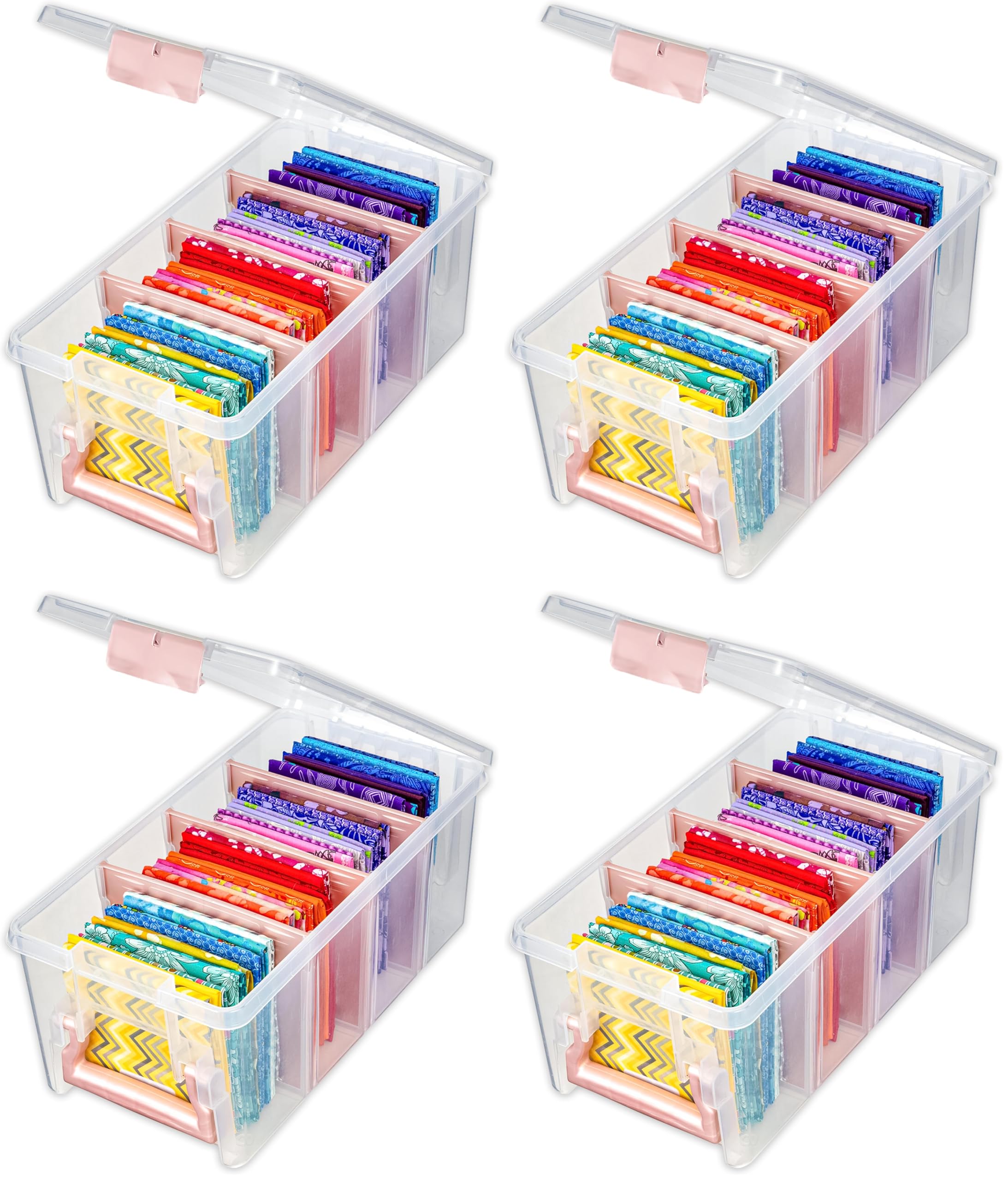 ArtBin Semi Satchel Portable Craft Organizer with 3 Dividers - Clear Plastic Storage Case for Art &amp; Craft Supplies (Pack of 4)