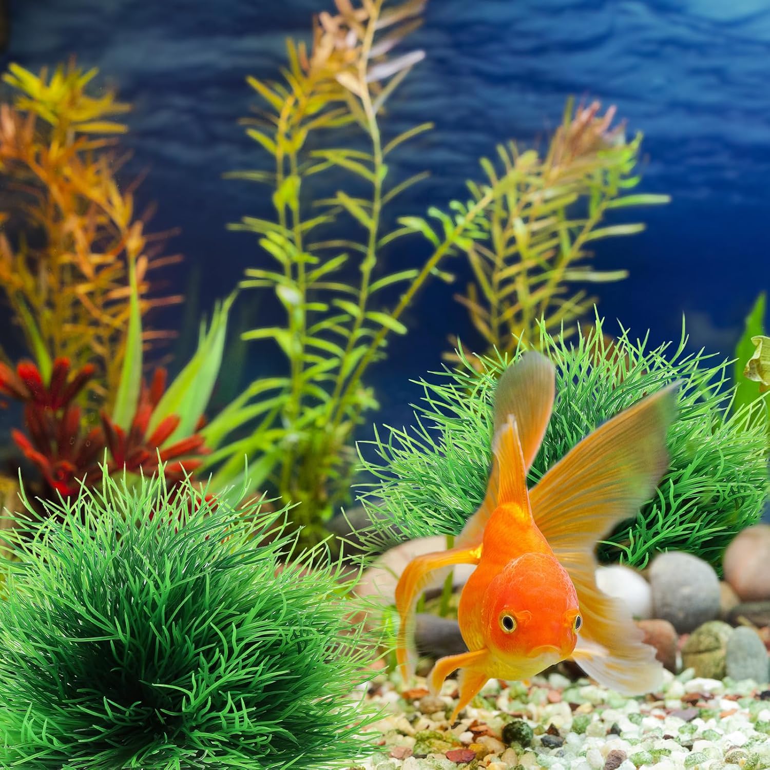 2 Pcs Aquarium Plants Decorations Fish Tank Decorations Artificial Fish Tank Plants Plastic Fishes Tanks Accessories Small Large Aquarium Decoration Plastic Artificial Plant(Light Green) image 3
