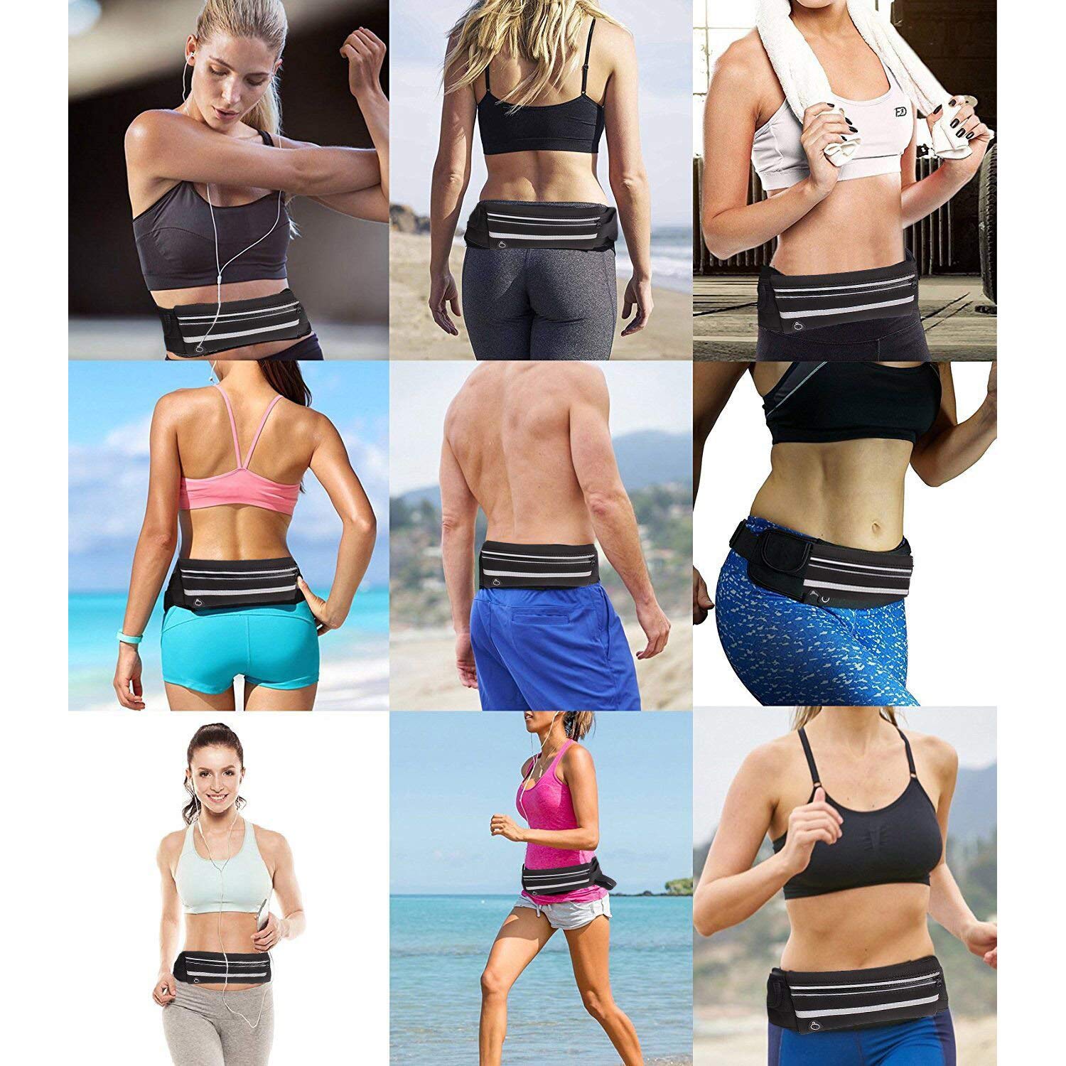 Ceinture de course, sac banane ultra léger résistant à l'eau pour homme et femme, convient aux smartphones jusqu'à 17,5 cm