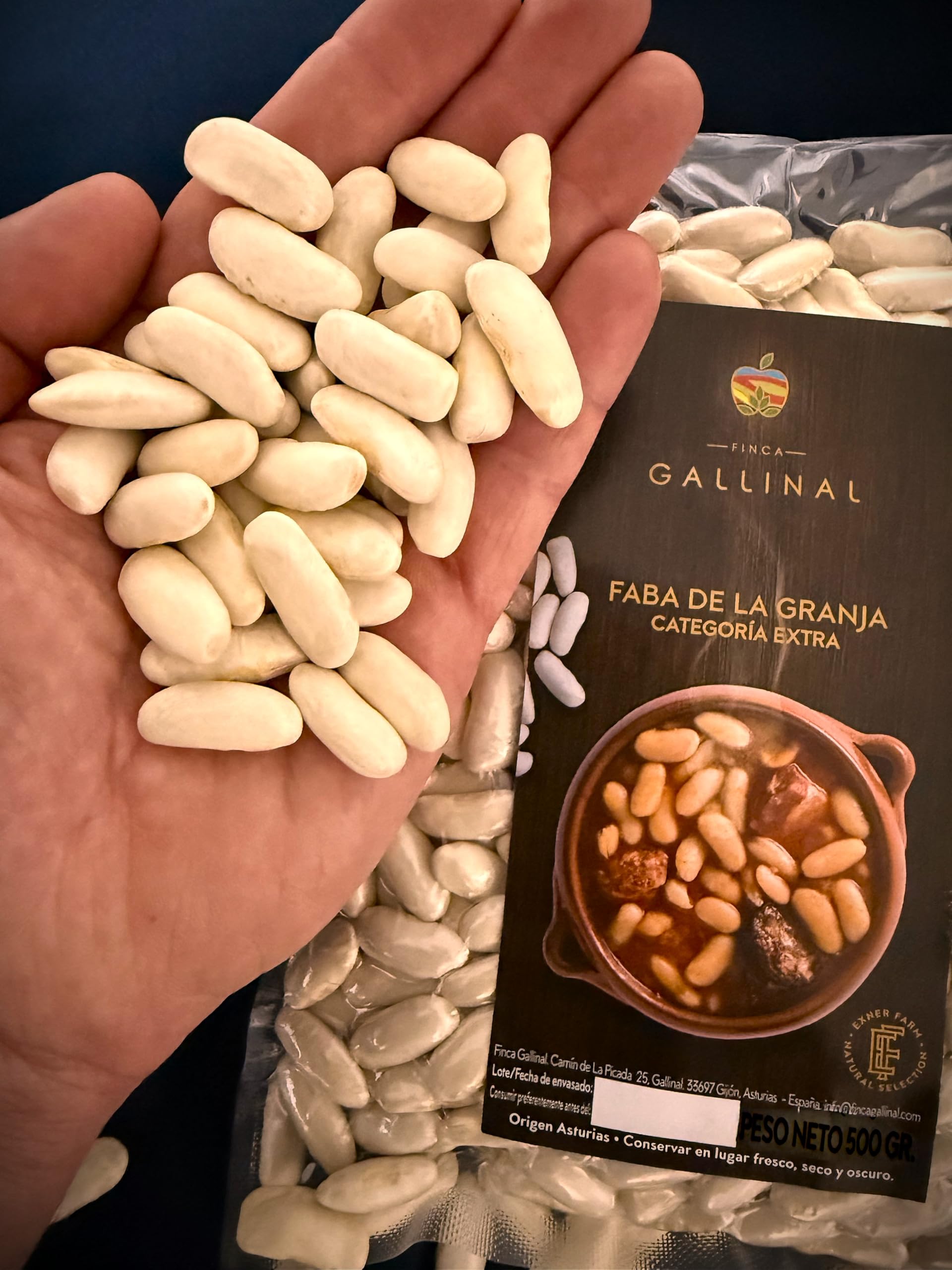 Fabas Categoría Extra – Origen Asturias | Faba de la granja | Finca Gallinal | Cultivo Propio | Alubia Blanca Gourmet para Fabada Asturiana | Selección Premium | Paquete de 1 Kg