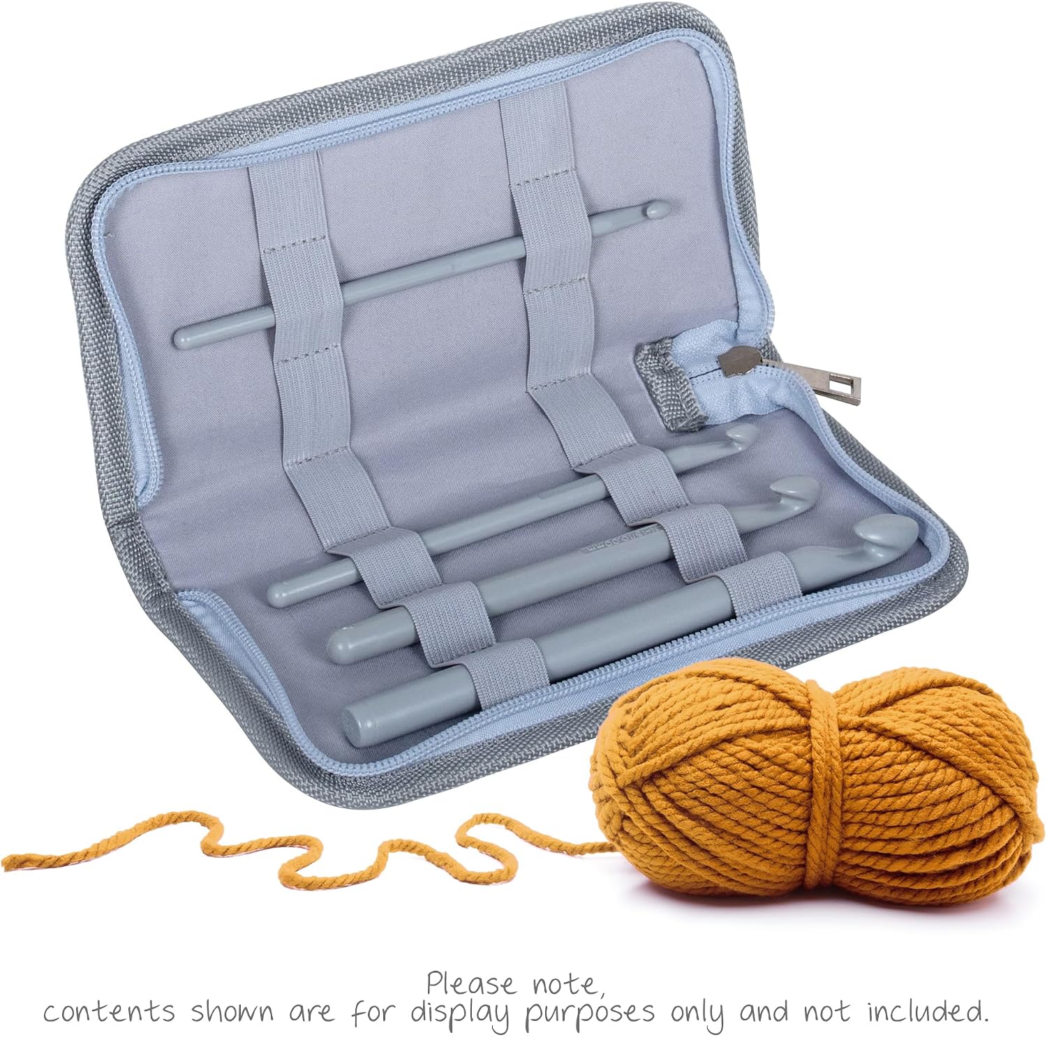 Hobby Gift Crochet Hook Case Zippered Storage for Crochet Accessories Tools and Craft Organisation
