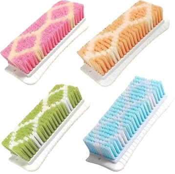 Outdoor Scrub Brush Heavy Duty Scrub Brushes Scrubbing Cleaning Brush Set | 4 Pack Scrub Brush for Cleaning with Stiff Bristle Deep Cleaning Brushes for Bathroom, Floor, Shower, Carpet, Bathtub