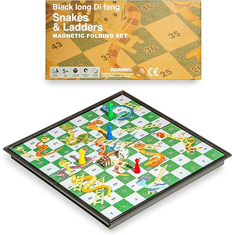 Magnetic Snakes & Ladders Board Game For Kids & Family - Fun...