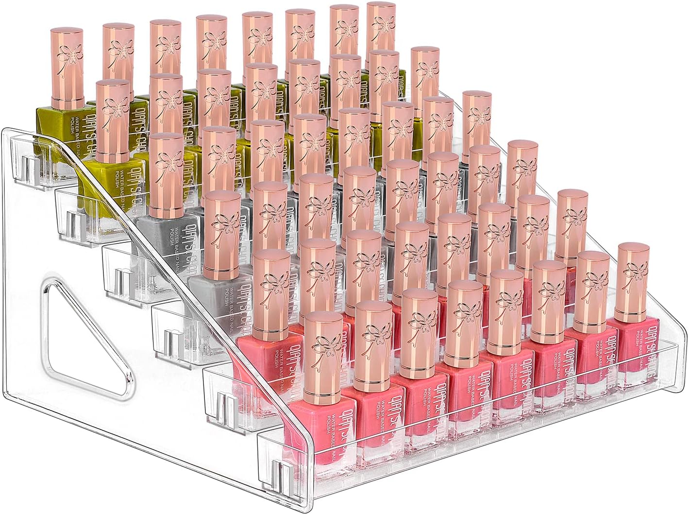 JessLab nagellak organisator, 6-Laags Helder Acryl Nagellak Rek Etherische Olie Houder Cosmetische Vitrine Make-up Organisator Cosmetica Opslag voor Badkamer Ijdelheid Aanrecht