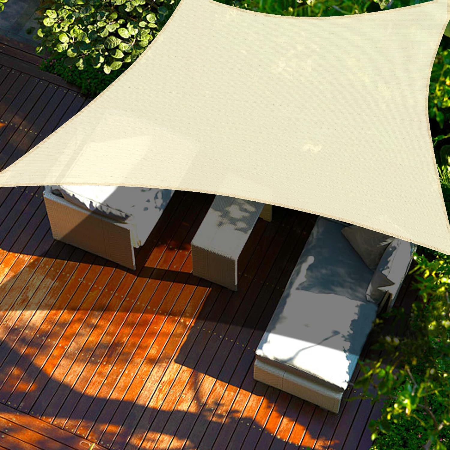 Cool Area Sun Shade Sail 8x23 FT Rectangle Shade Canopy Outdoor Shade Cover for Patio Backyard Deck Garden, Butter Cream (Custom Size)