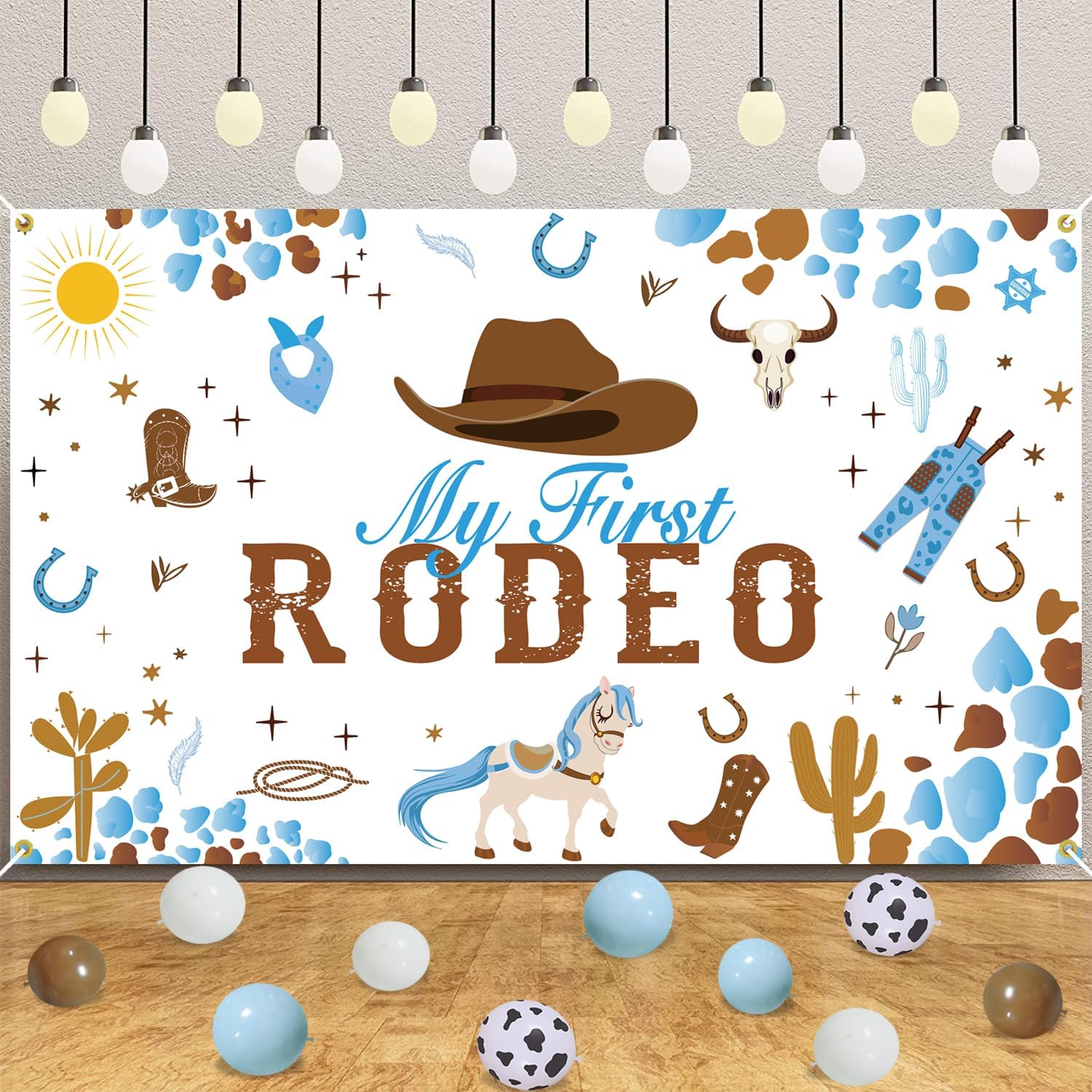 Cowboy 1st Birthday Party Decorations, My First Rodeo Decorations Boy, My First Rodeo Birthday Party Supplies , Balloon Arch, Rodeo Backdrop, Banner,One Boxes - Image 7