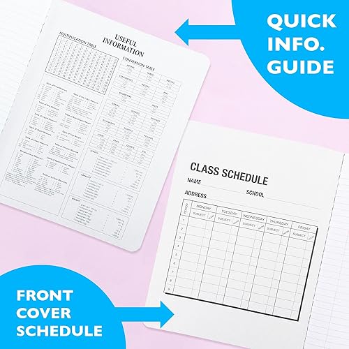 Miniatura 4 de BAZIC - Cuaderno de composición con rayas universitarias de 100 hojas, cuaderno de rayas para oficina y escuela, colores surtidos, 1 unidad, color