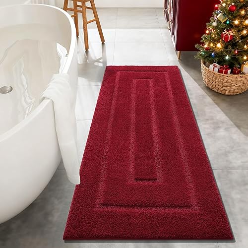 Miniatura 39 de HOMORE Alfombra Pasillo de Baño de 24 x 60 pulgadas, antideslizante, lavable, alfombras de baño largas de microfibra suave y absorbente, tapete de