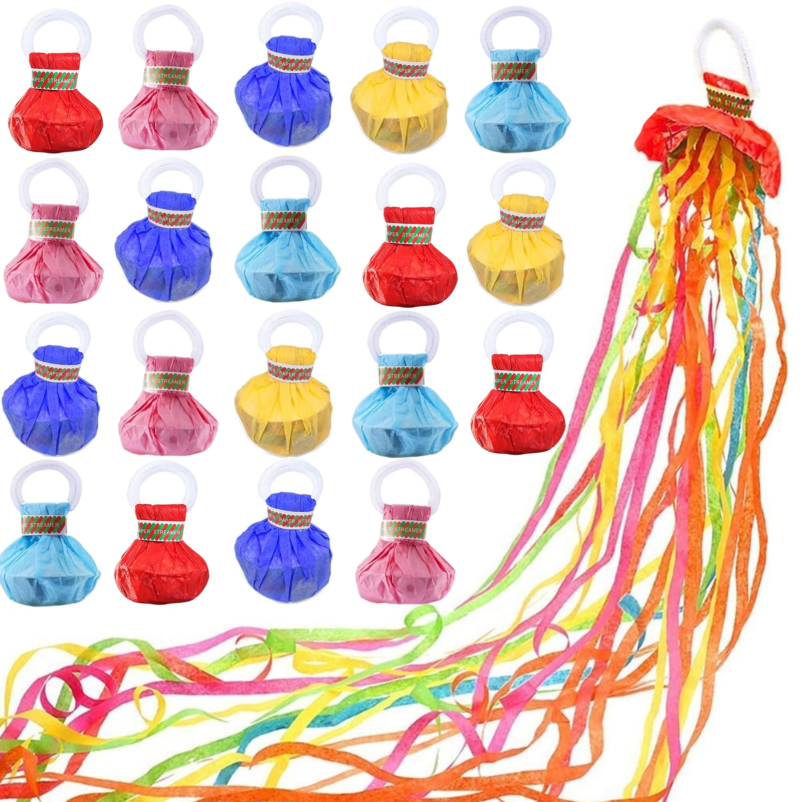 12 Bags of Hand Thrown Ribbons, Confetti Bullets, Easy to Clean Handheld Streamer, Birthday Wedding Banquet Decoration Celebration Activities Magic