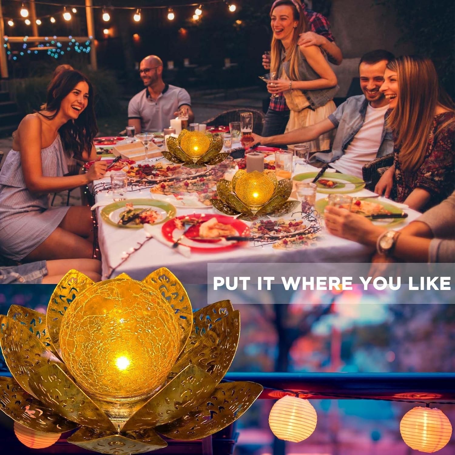 ORHOMELIFE Solar Lights Outdoor Garden, Outdoor Garden Lights Garden Ornaments Solar Powered IP65 Waterproof Decorative Lotus Ornaments for Lawn Patio Porch Flowerbed Pathway 7 81YaIeApklL. AC SL1500
