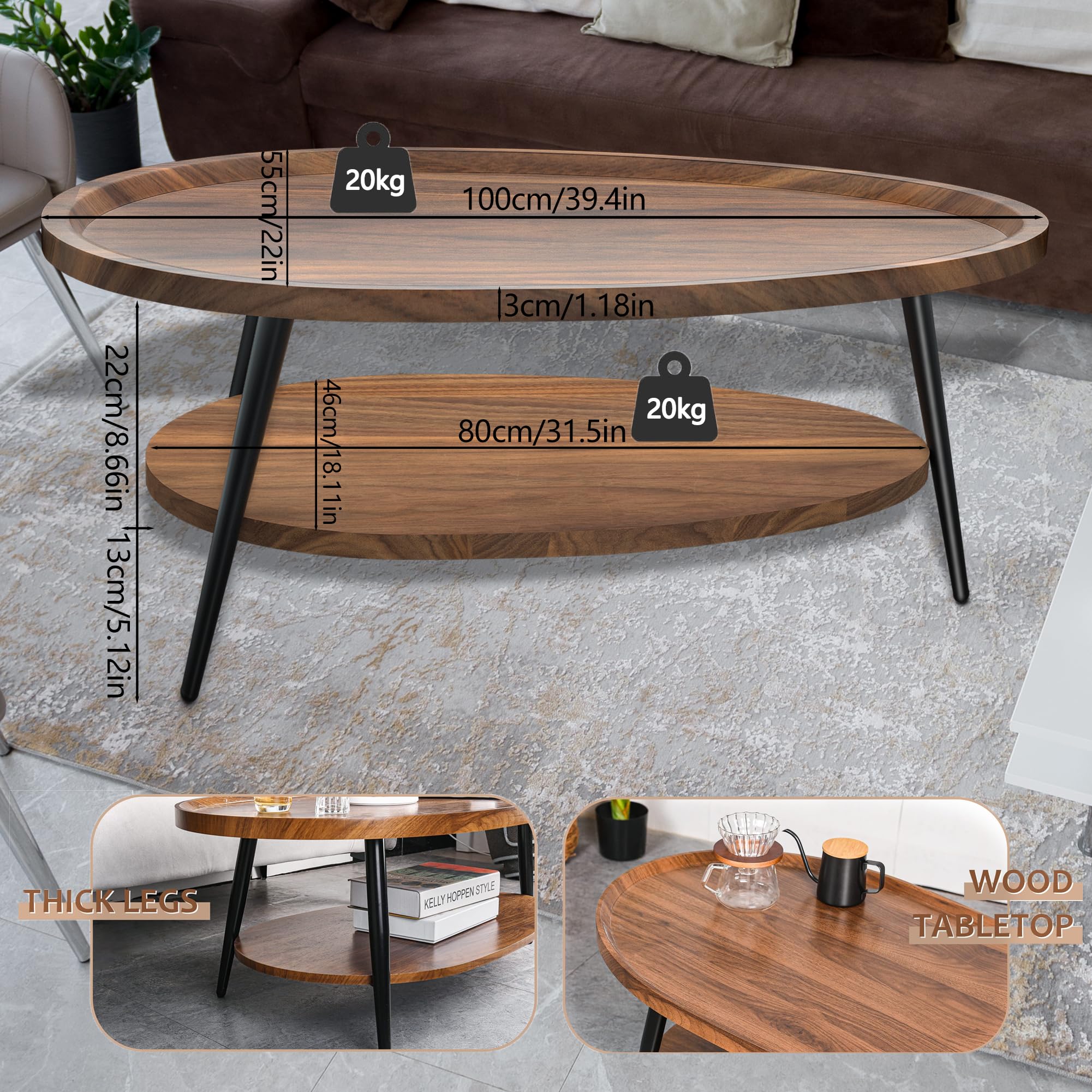 Moderne ovale Salontafel Woonkamertafel Sofa Tafel met Moderne ovale Salontafel Woonkamertafel Sofa Tafel met