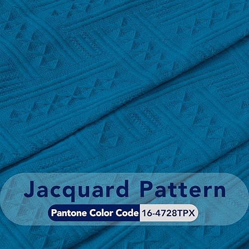 Miniatura 5 de PureFit Funda de sofá de jacquard geométrico, con textura, suave, lavable, funda decorativa para sofá de 3 cojines, funda con borlas, protector de