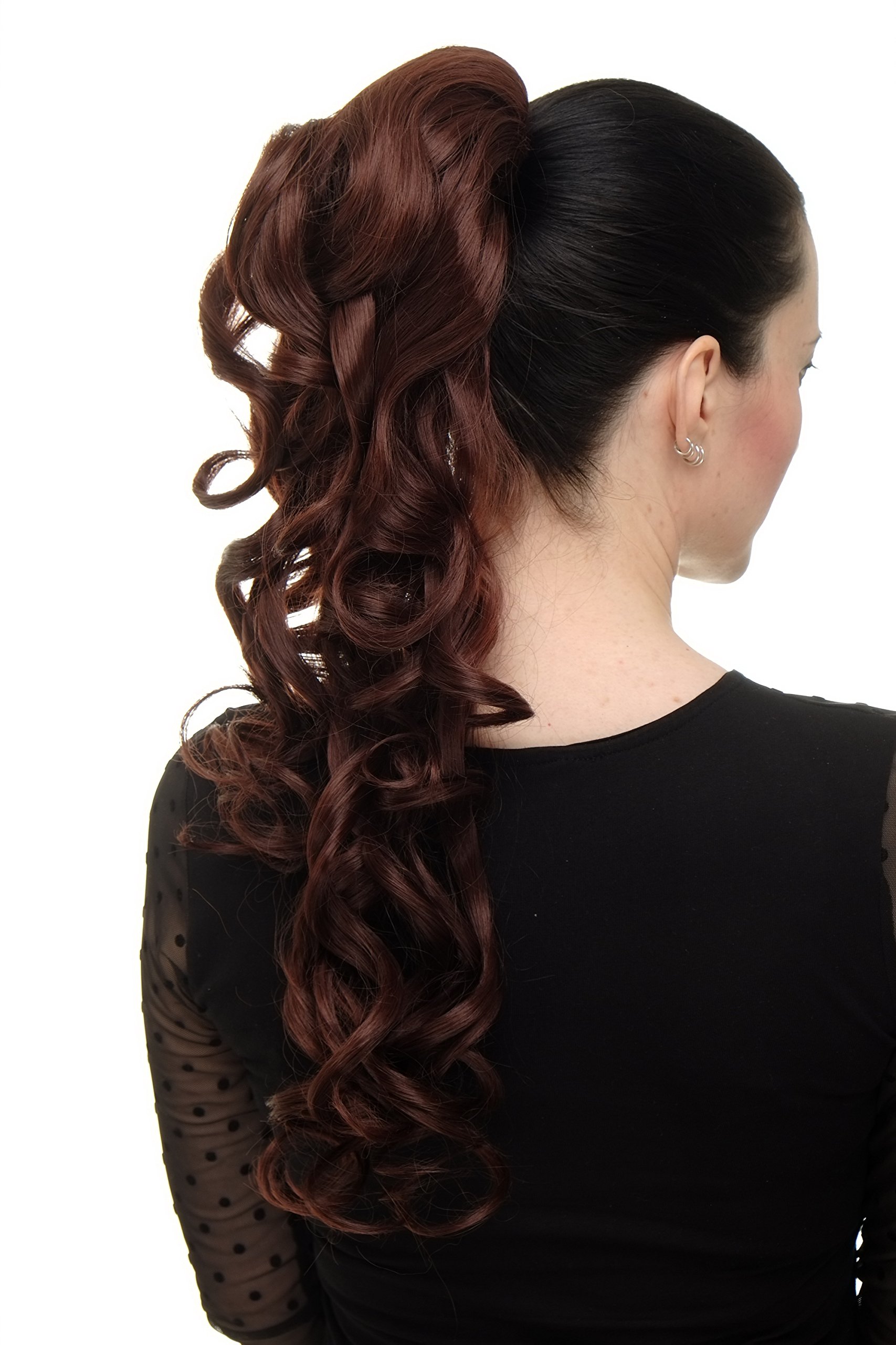 wig me up WK03-33 Hairpiece ponytail with combs and elastic draw string curly voluminous very long mahogany redbrown 23 inch - Image 4