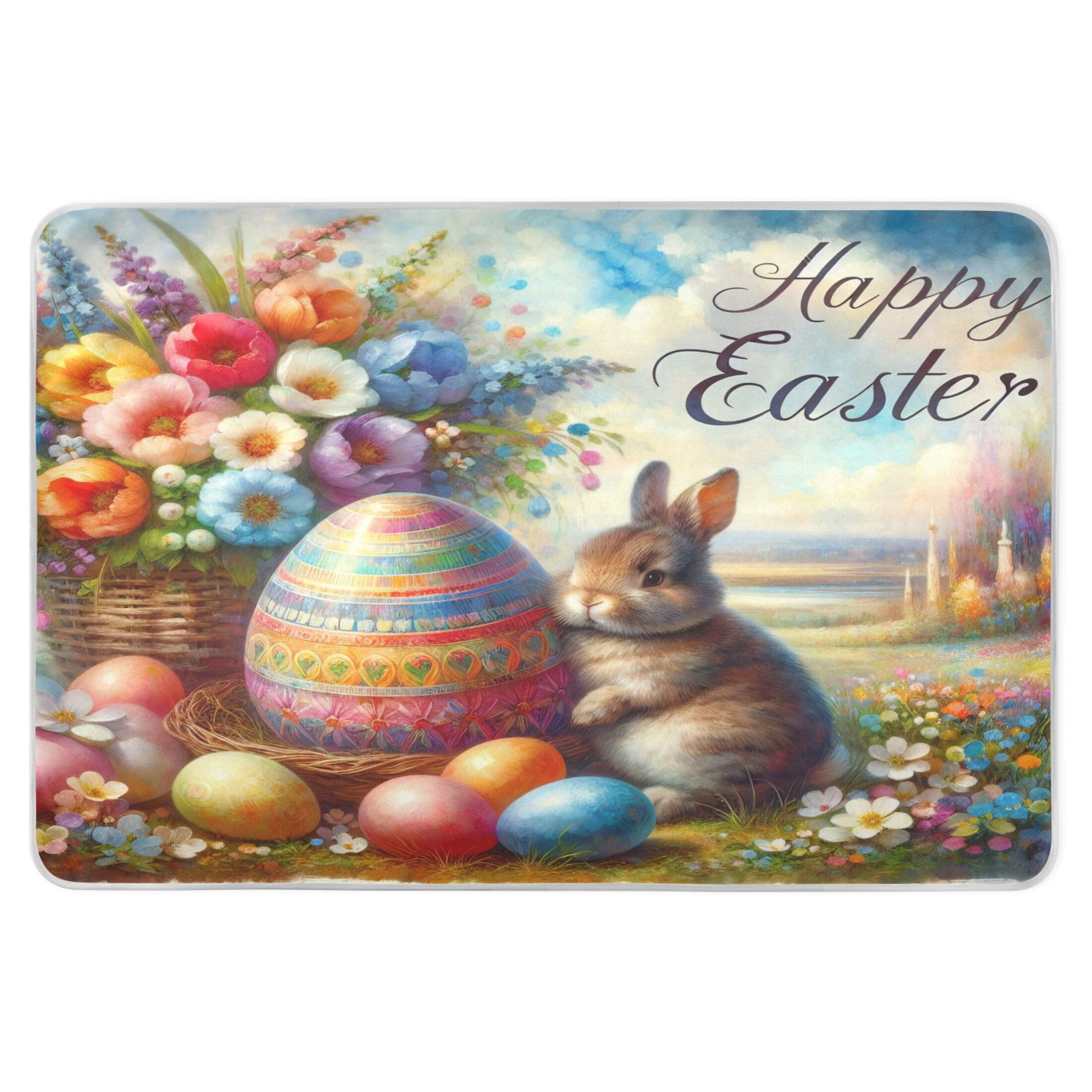 Takiito Watercolor Bunny Bed Pad Reusable Bed Underpad Washable Waterproof Leak-Proof Quick Dry Incontinence Pee Pad for Toddlers Kids Adults Pets 34x52 in