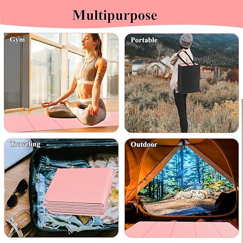Miniatura 6 de Yoga Mat for Travel, Non-Slip Yoga Mat, Exercise Mat 14" Thick Yoga Mat Foldable, Perfect for Pilates, Outdoor & Travel, TPE Anti-Slip Yoga Mat with