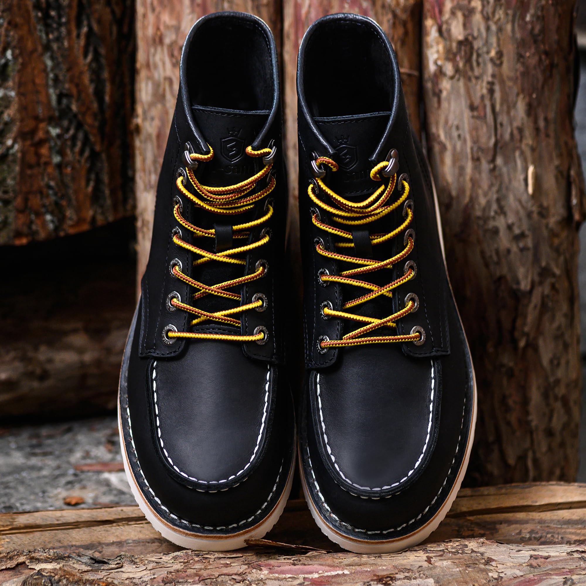 SL-Saint Stivali da lavoro da uomo Soft Moc Toe Classic Casual 6'' con suola con zeppa Scarpe da marroni/Nero