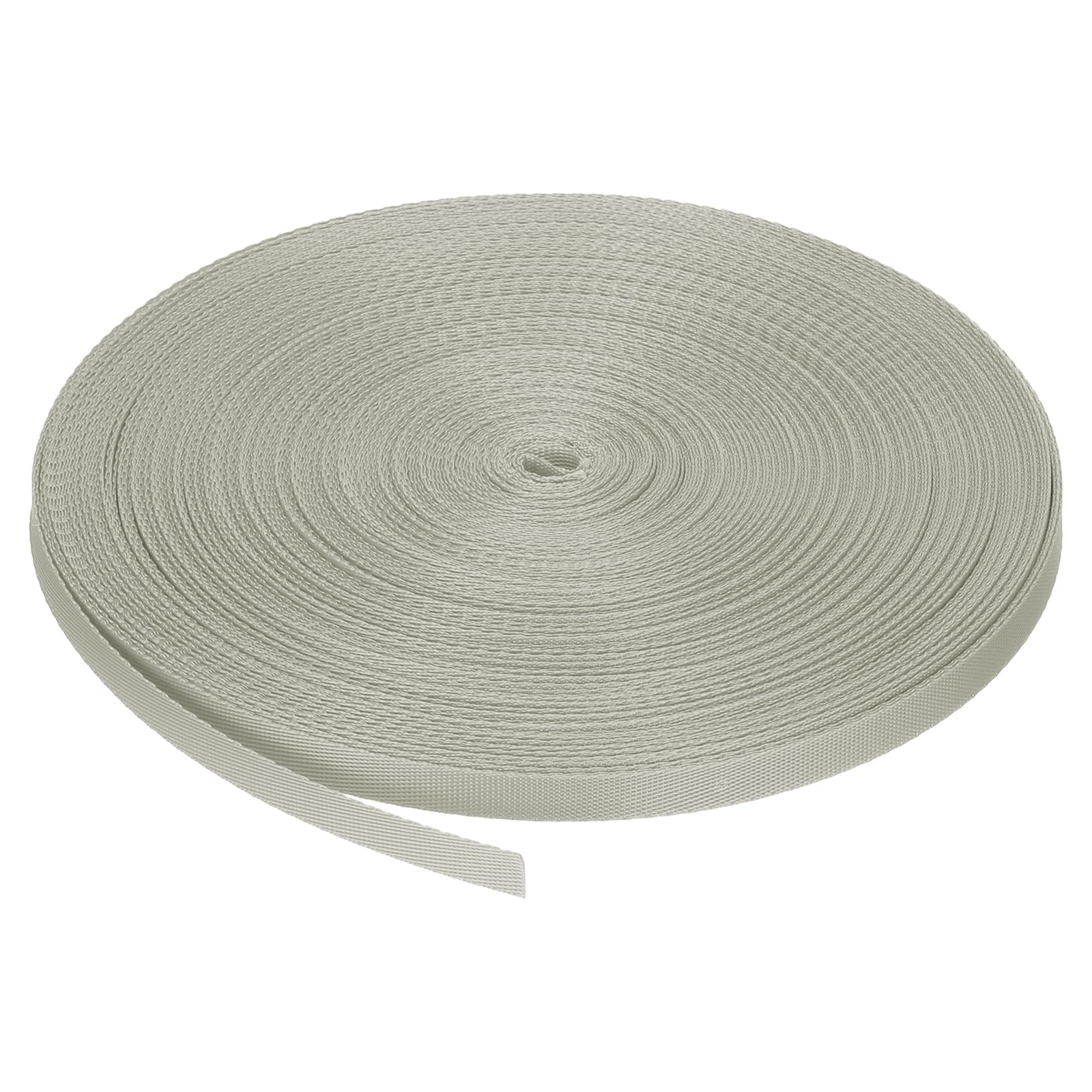 MECCANIXITY Nylon Webbing Strap Flat 3/8 Inch 50 Yards Beige for Outdoor DIY Gear Repair, Backpack, Luggage-Rack, Crafts