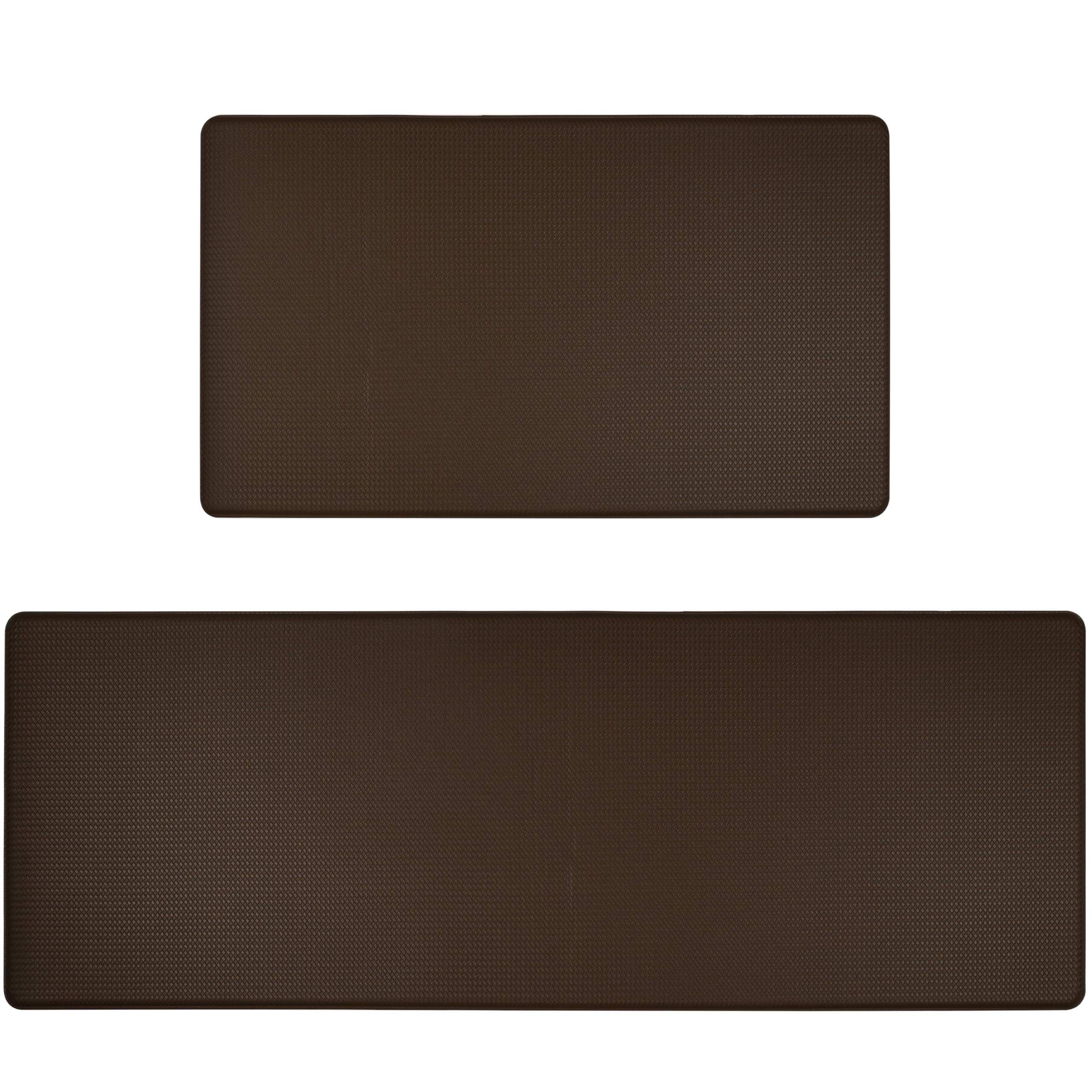 LUA VIKA Alfombra Cocina Lavable Antideslizante Pack de 2 - Tapete Cocina Impermeable, Duradero y Fácil de Limpiar, Alfombra antifatiga, Alfombrilla Cocina PVC Resistente, 44x75 cm + 44x120 cm, Marrón