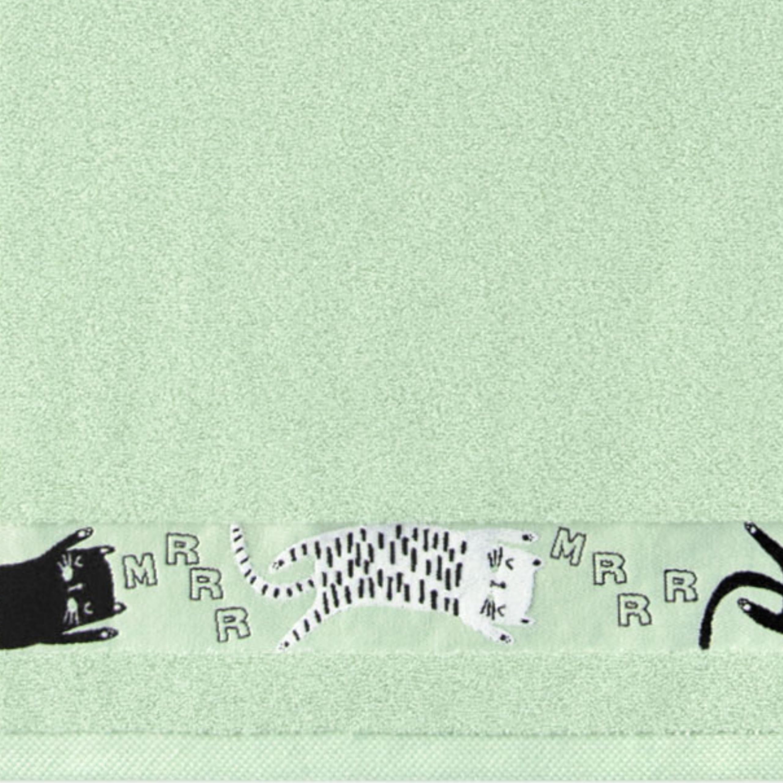 ZWOLTEX - Kinder Handtuch Set, 6 Stück: 2X 30x50/ 2X 50x70/ 2X 70x130 cm, Badetuch aus 100% Ägyptische Baumwolle, Kinderhandtuch Oeko-TEX Standard, Weich und saugfähig duschtuch - Katzen/Lindgrün