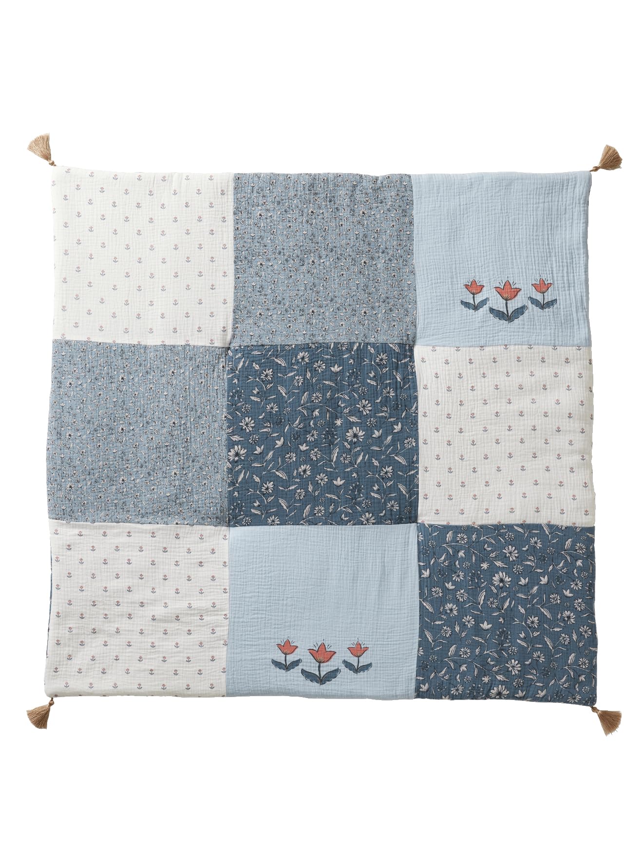 Vertbaudet Baby Spieldecke Lovely Leo 75x100cm | Wendbare Laufstalleinlage Baumwolle