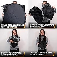 Vista 5 de EcoNour Parasol para parabrisas de camiones con bolsillo de almacenamiento Parasol reflectante de material 240T para protección contra rayos UV