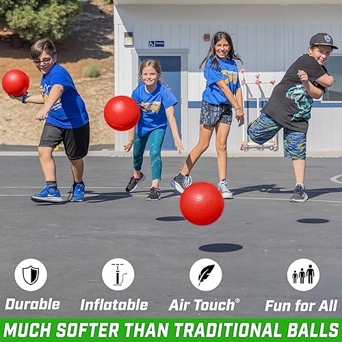 Miniatura 2 de GoSports Pelotas inflables para esquivar  Elige bolas antipicaduras de 5 o 7 pulgadas  juego de 6 incluye bomba de bola y bolsa de malla