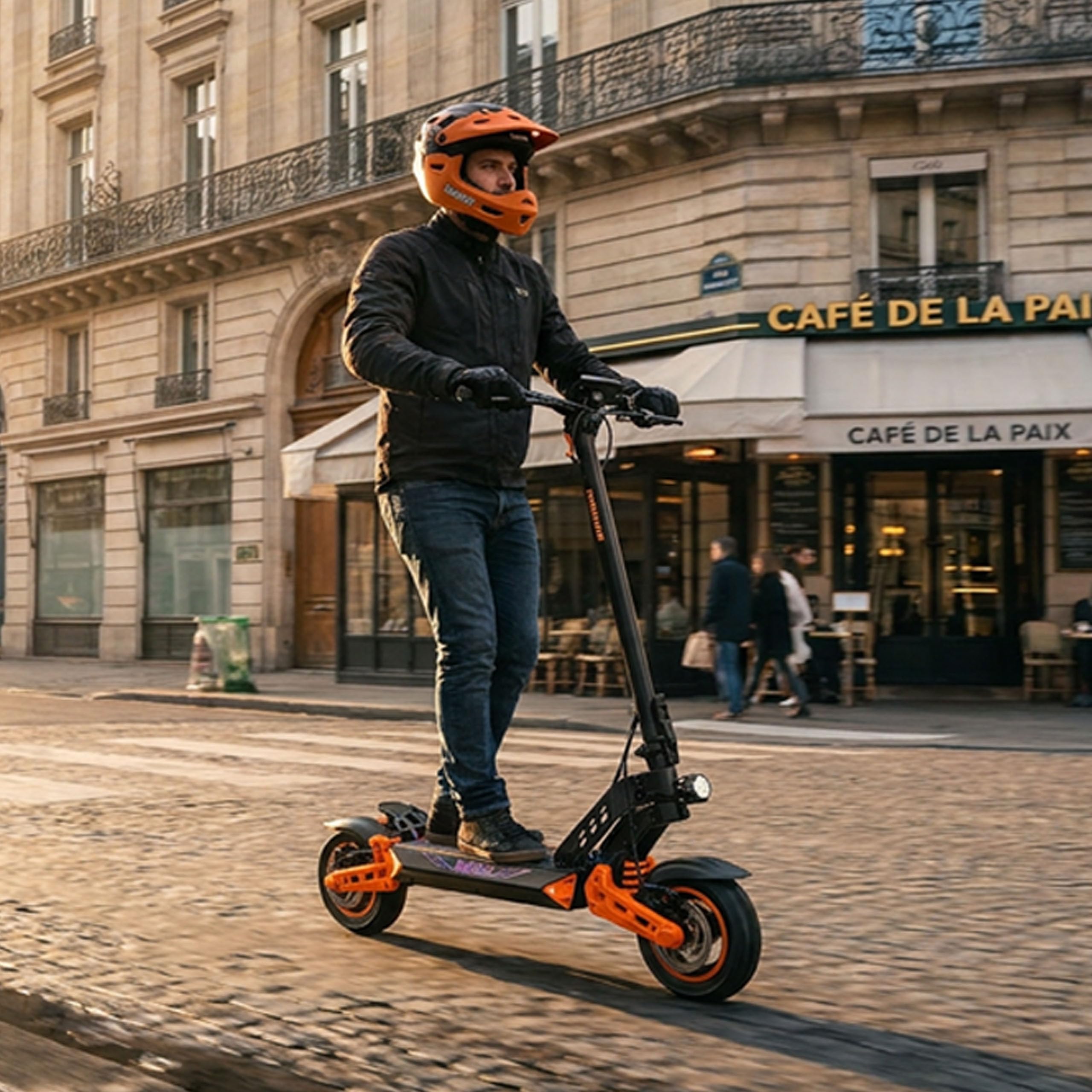 Kamikaze K1 Lite silnik elektryczny 800 W (szczyt szczytowy 1200 W), akumulator 48 V 13,5 Ah, autonomia do 60 km, prędkość 20 km/h